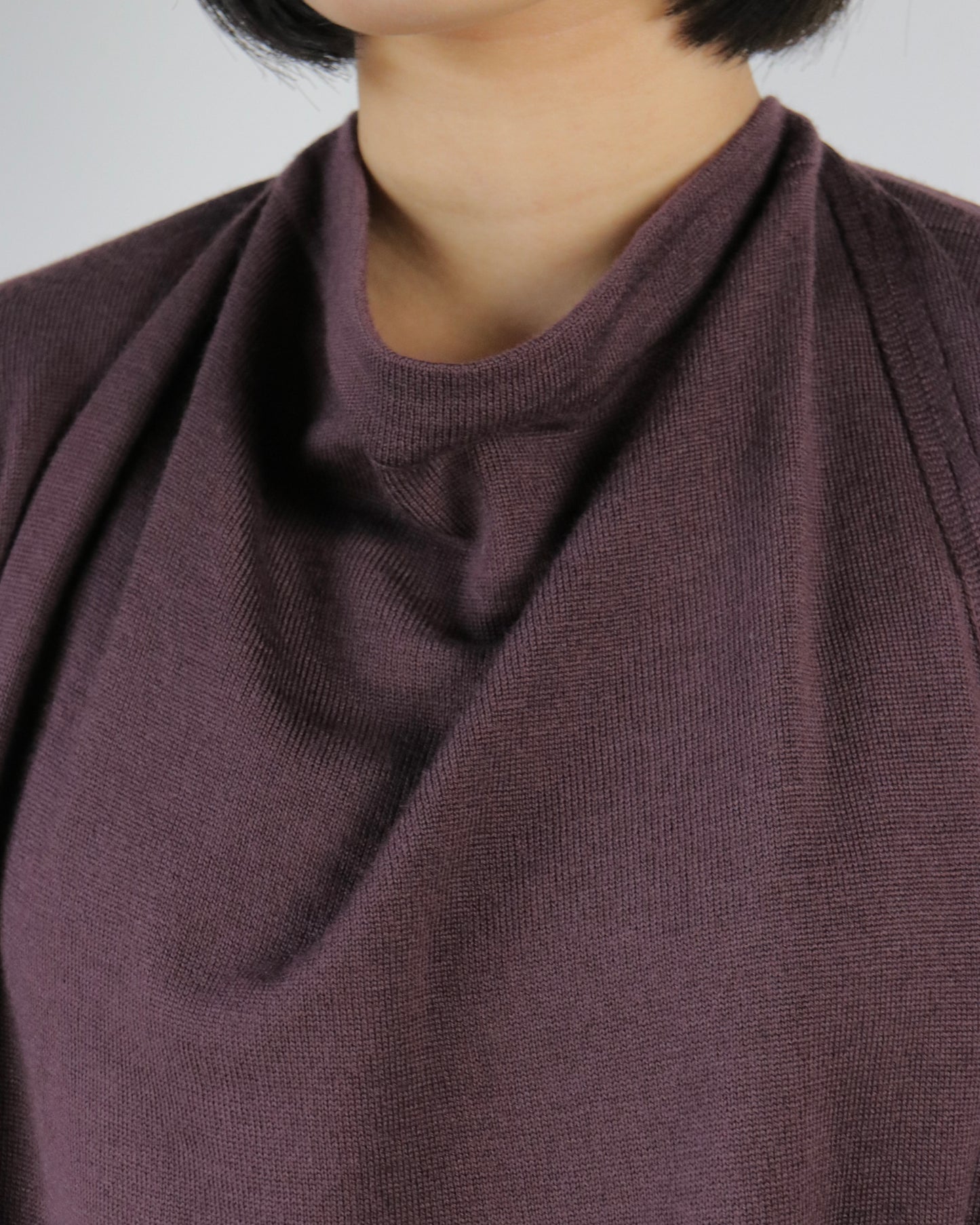 E RT N°45 Merino boat-neck dress
