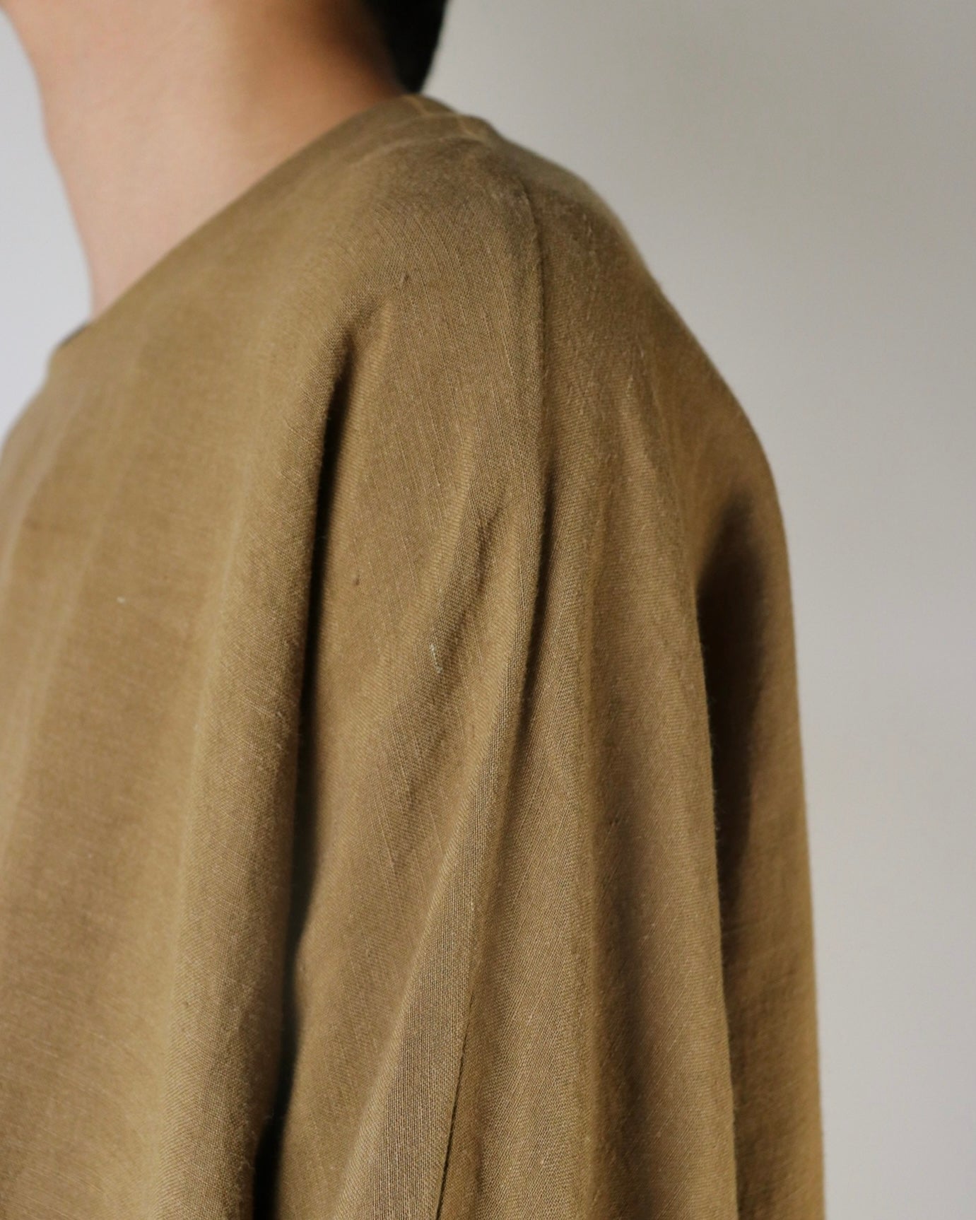 Old linen viscose canvas dolman sleeve top