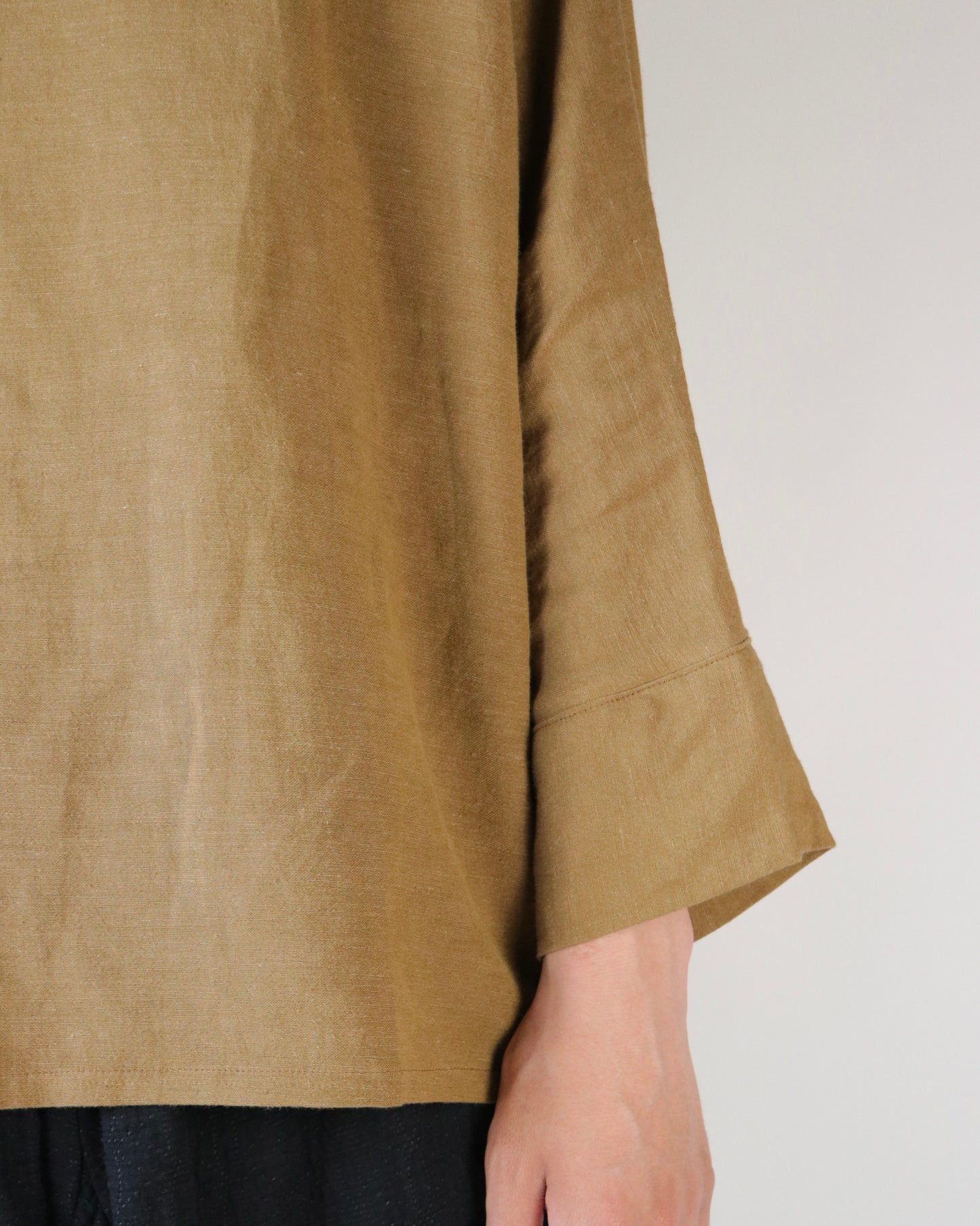 Old linen viscose canvas dolman sleeve top