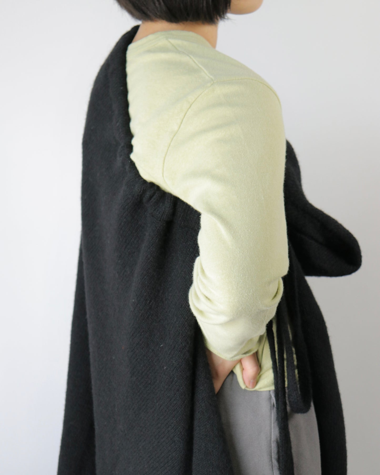 E RT N°52 Draped shetland skirt