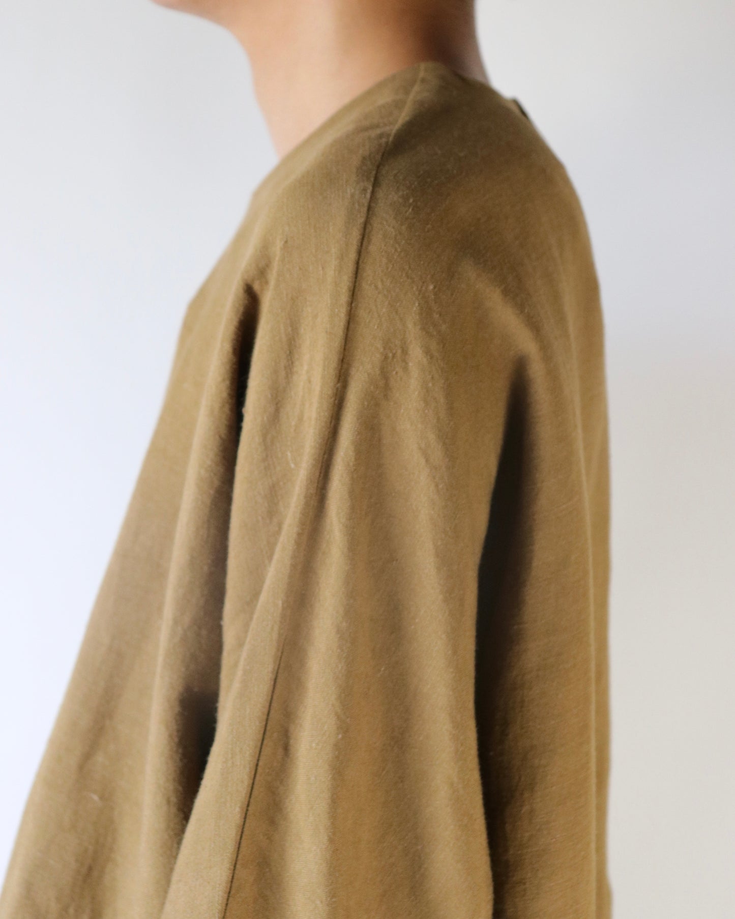 Old linen viscose canvas dolman sleeve top
