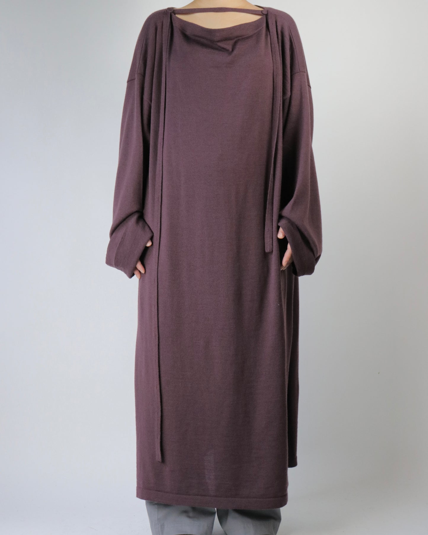 E RT N°45 Merino boat-neck dress