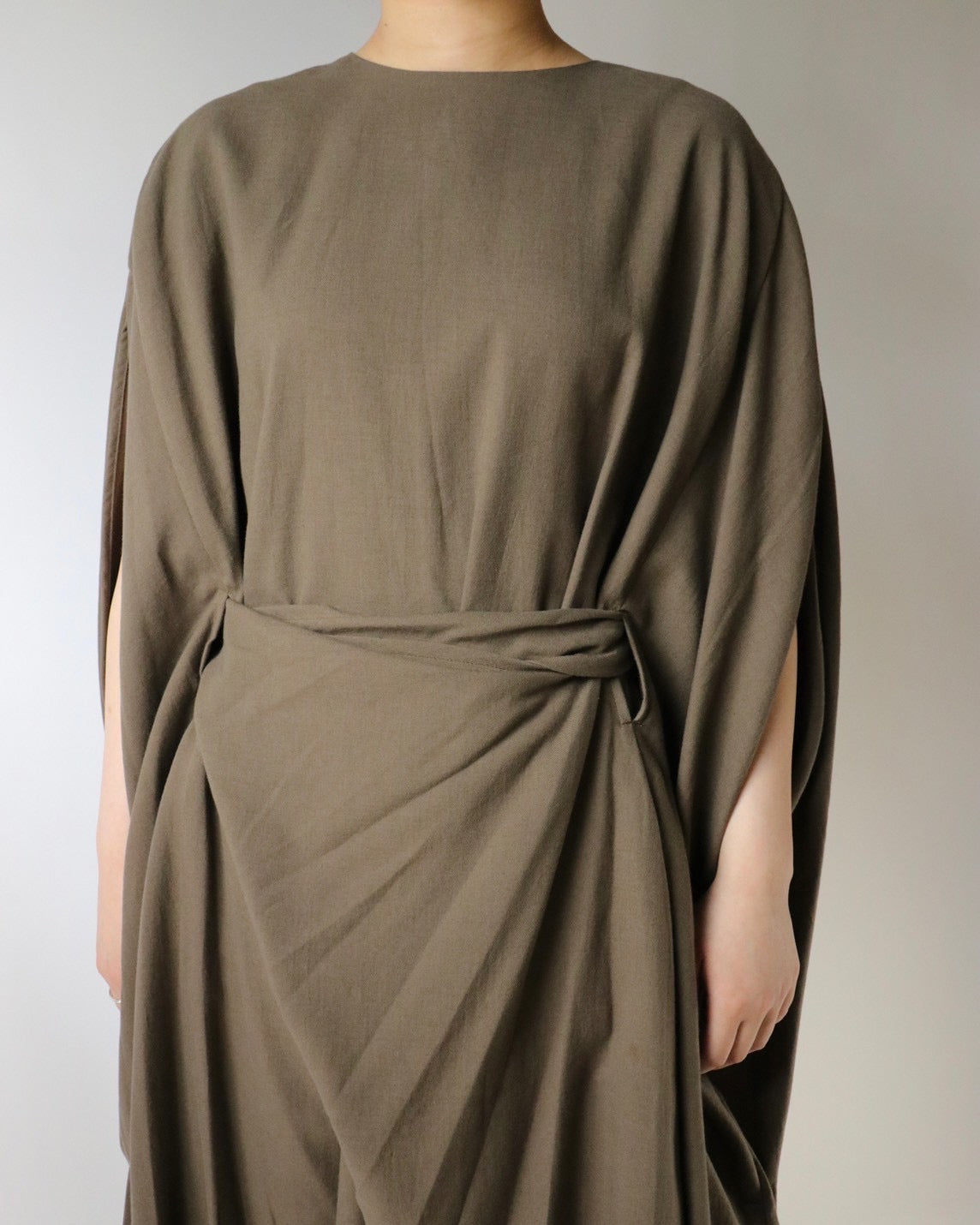 Cotton cashmere circle wrapped dress