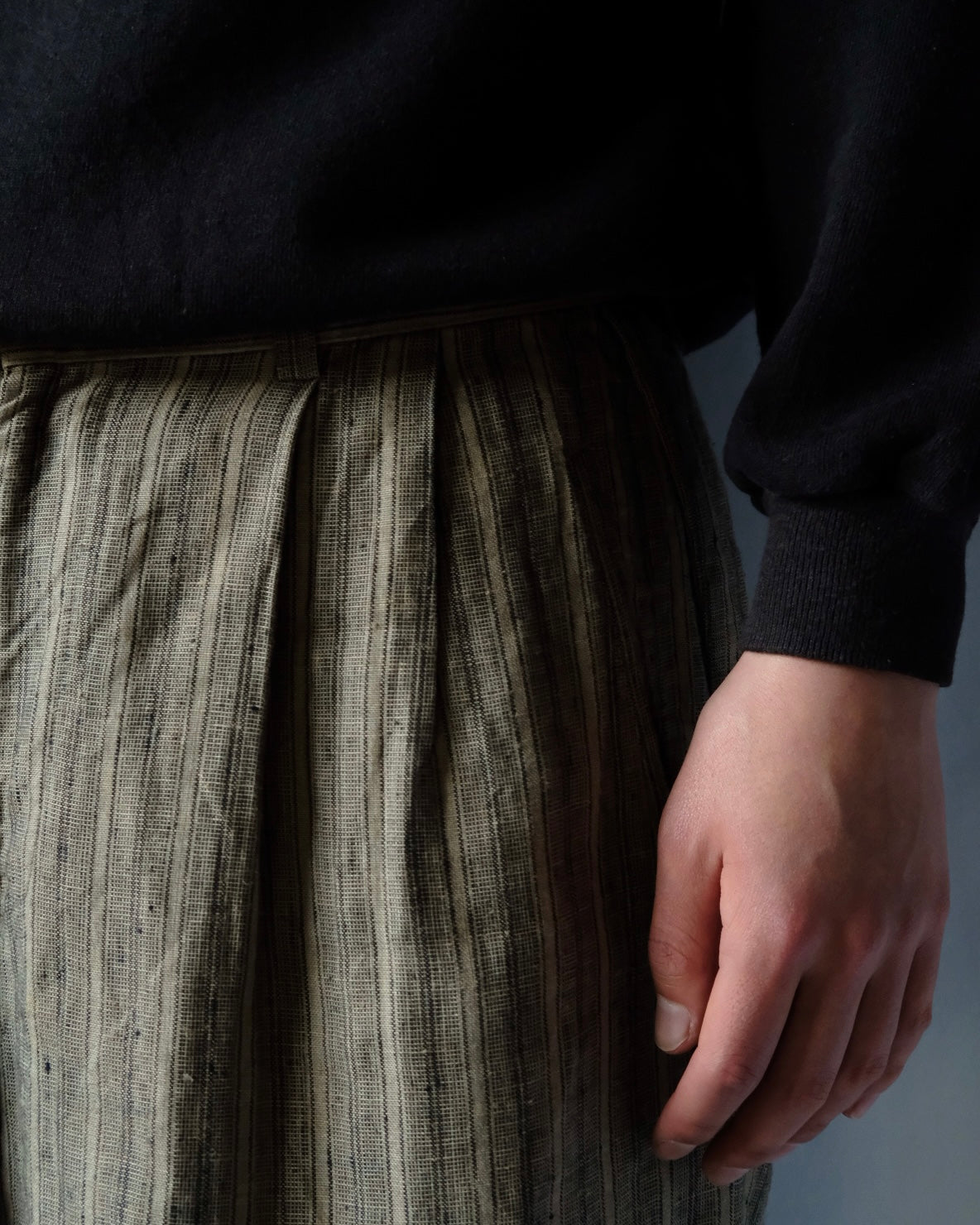 80s ISSEY MIYAKE 3tuck linen pants