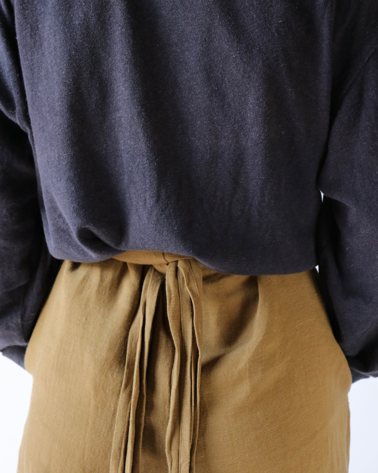 Old linen viscose canvas wrappped pants