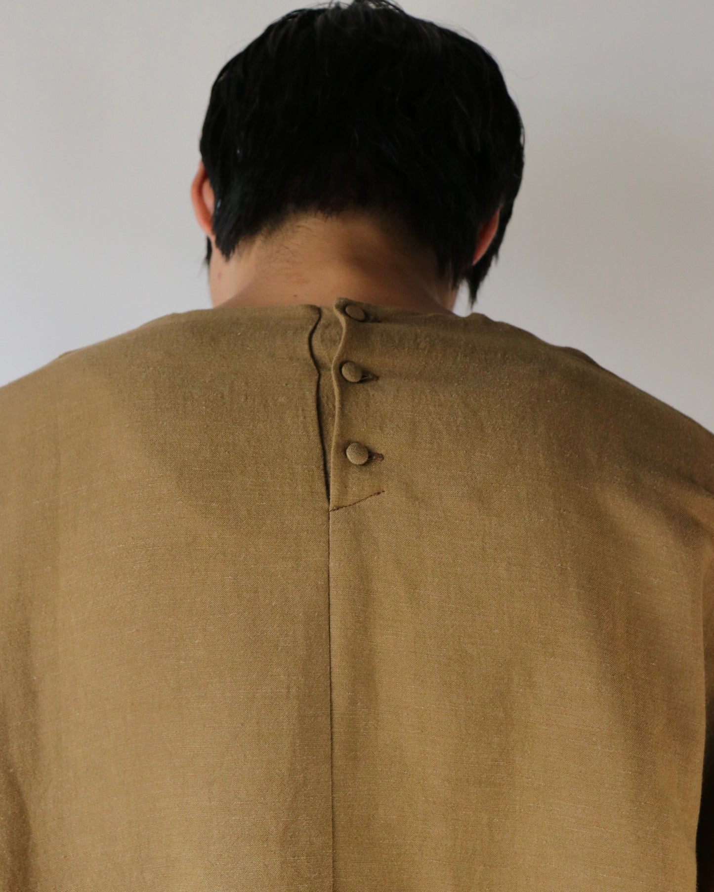 Old linen viscose canvas dolman sleeve top