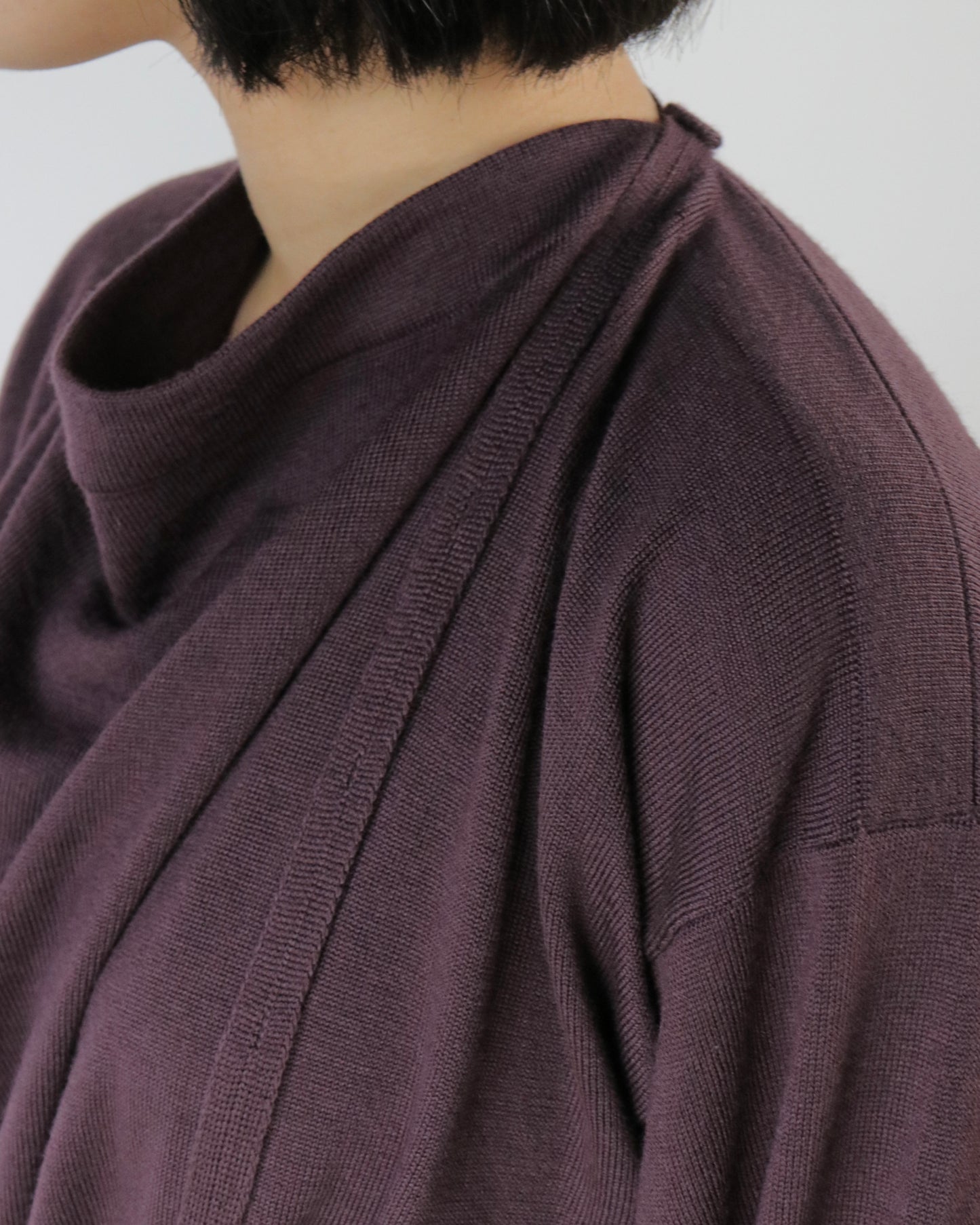 E RT N°45 Merino boat-neck dress