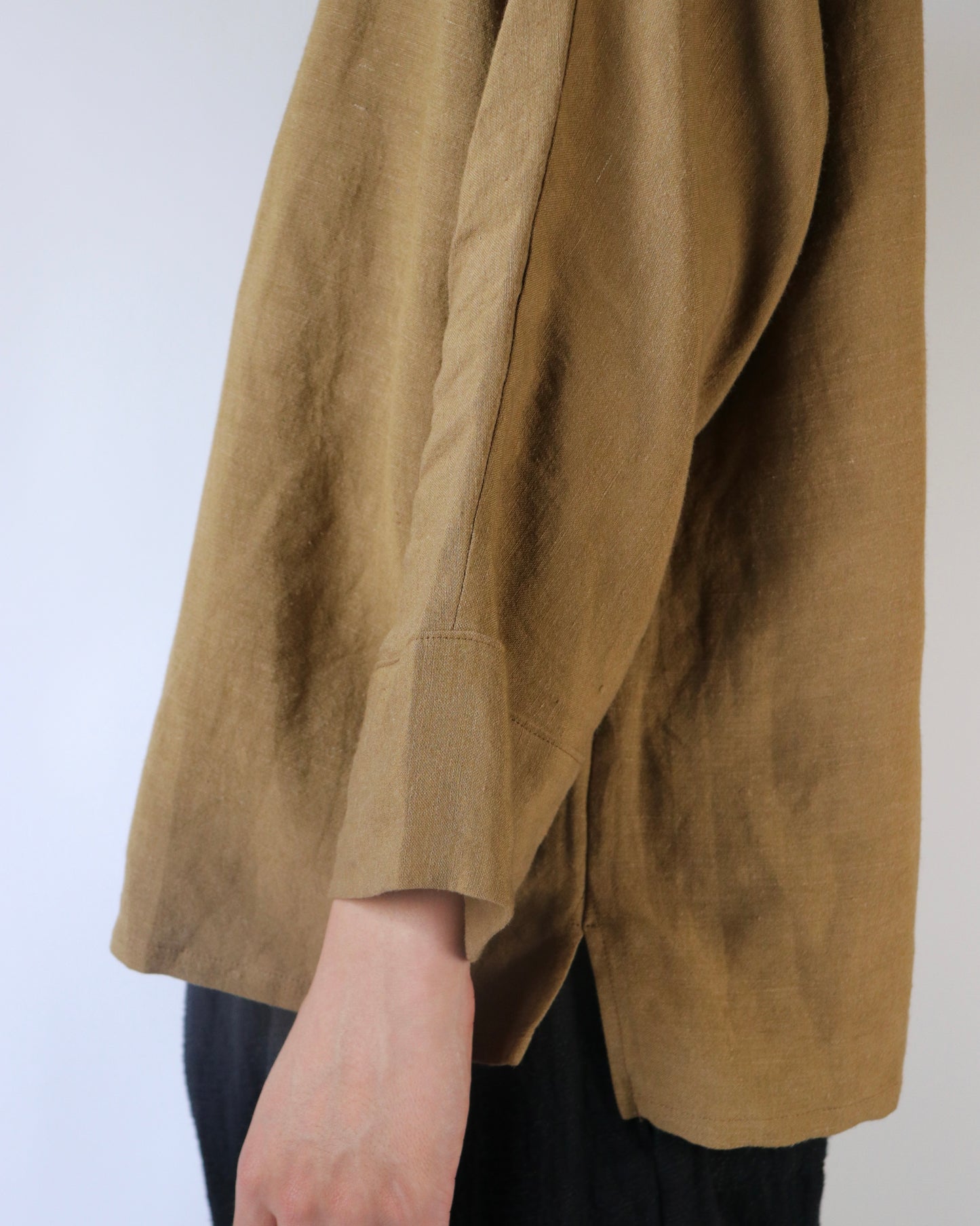Old linen viscose canvas dolman sleeve top