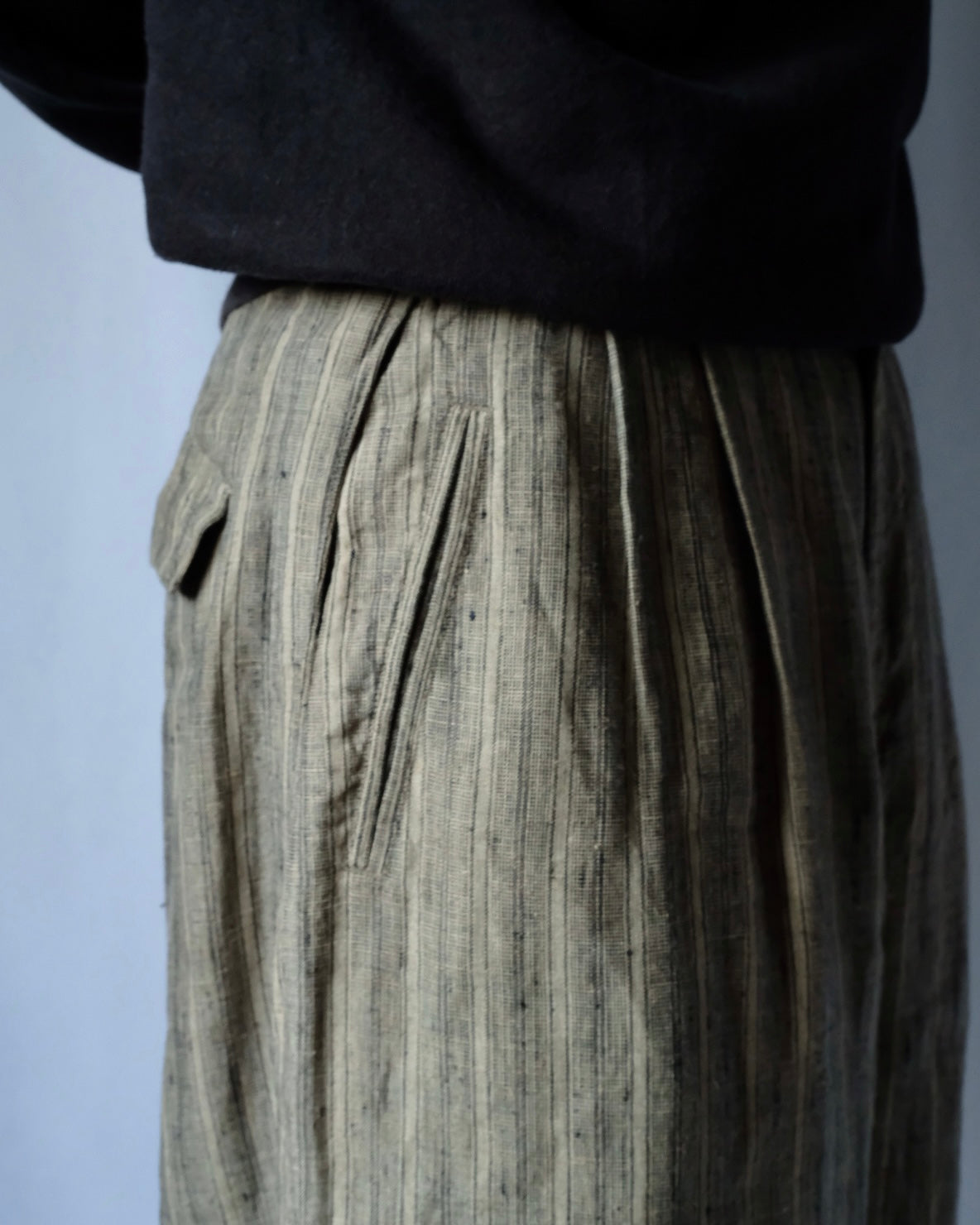 80s ISSEY MIYAKE 3tuck linen pants