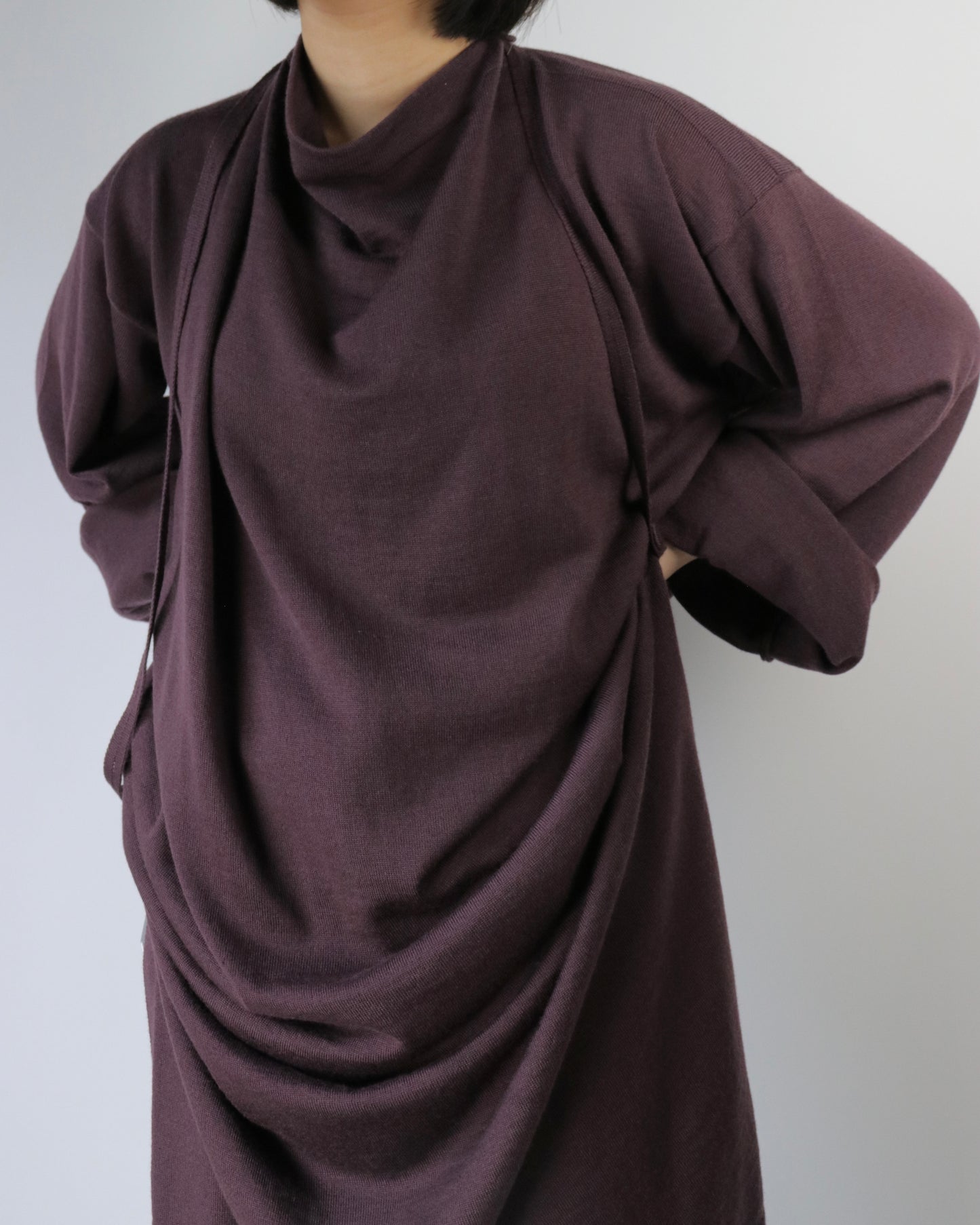 E RT N°45 Merino boat-neck dress