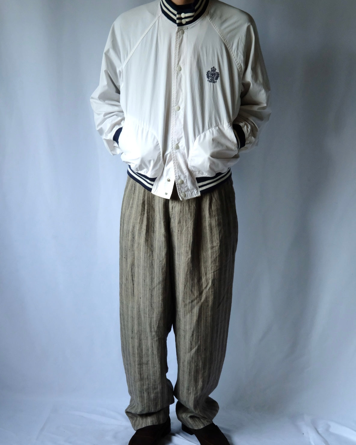 80s ISSEY MIYAKE 3tuck linen pants