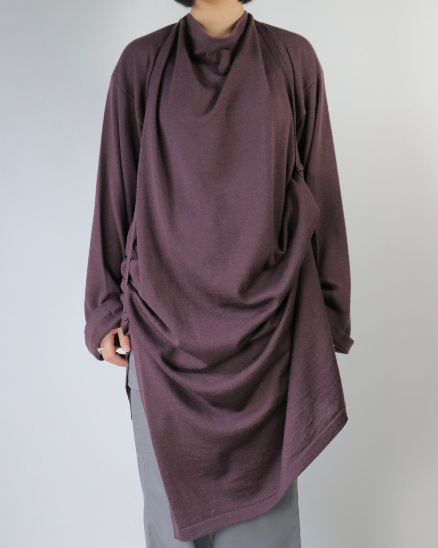E RT N°45 Merino boat-neck dress