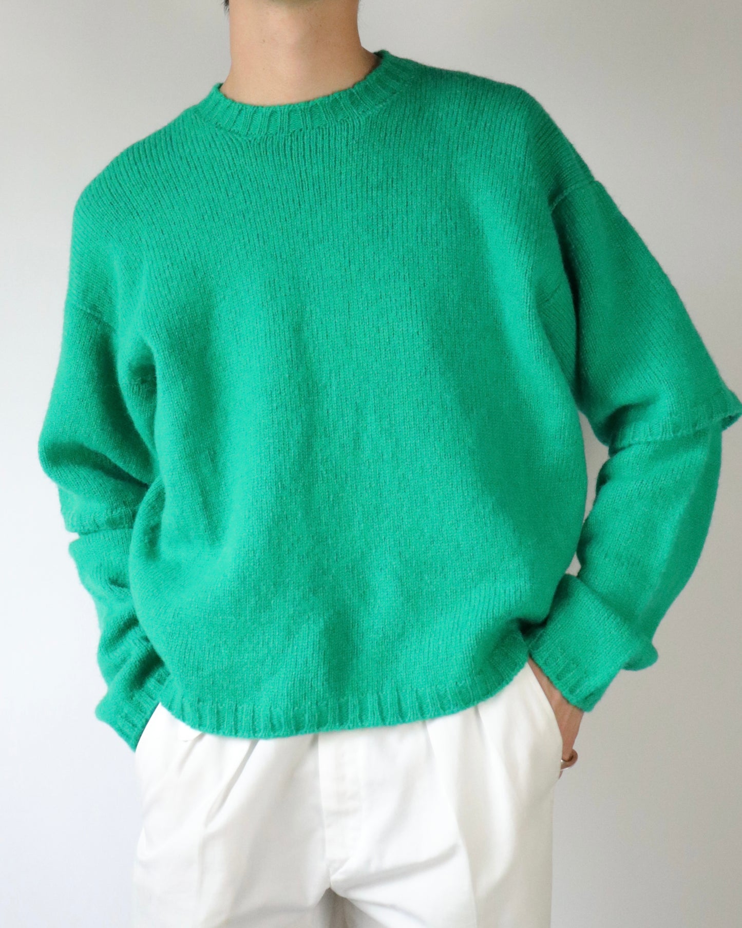 E RT N°49 Shetland double-sleeved overcrewneck