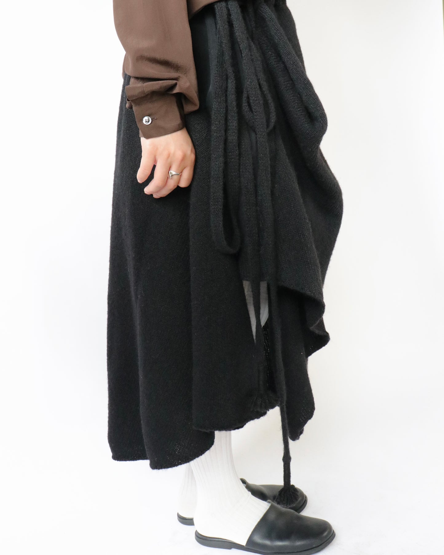 E RT N°52 Draped shetland skirt
