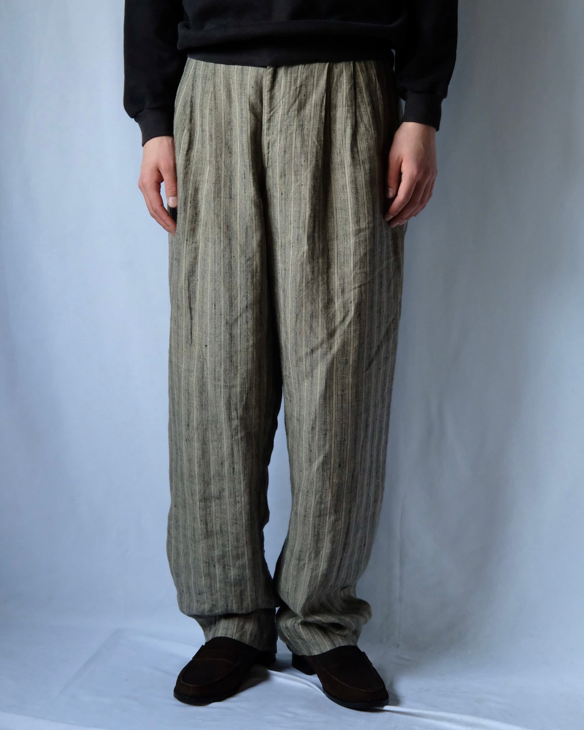 80s ISSEY MIYAKE 3tuck linen pants