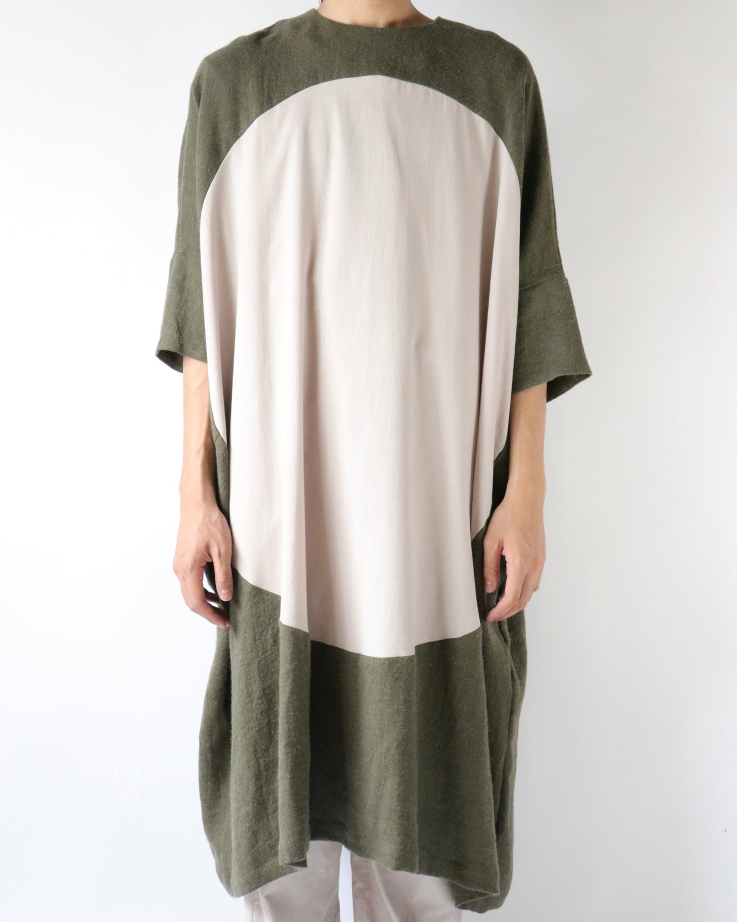 Linen wool and Cotton cashmer □○ dress