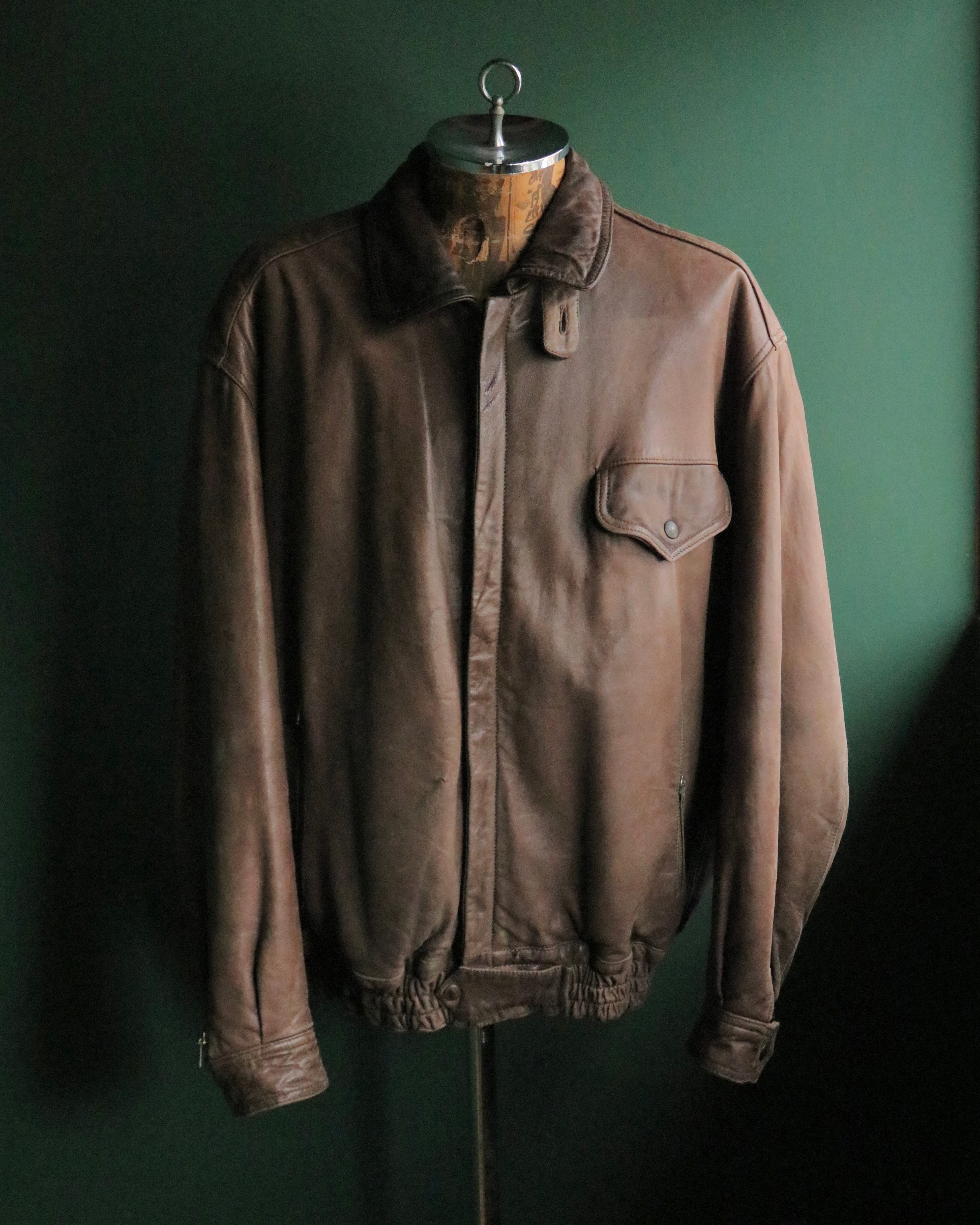 80s GIORGIO ARMANI - leather flight jacket