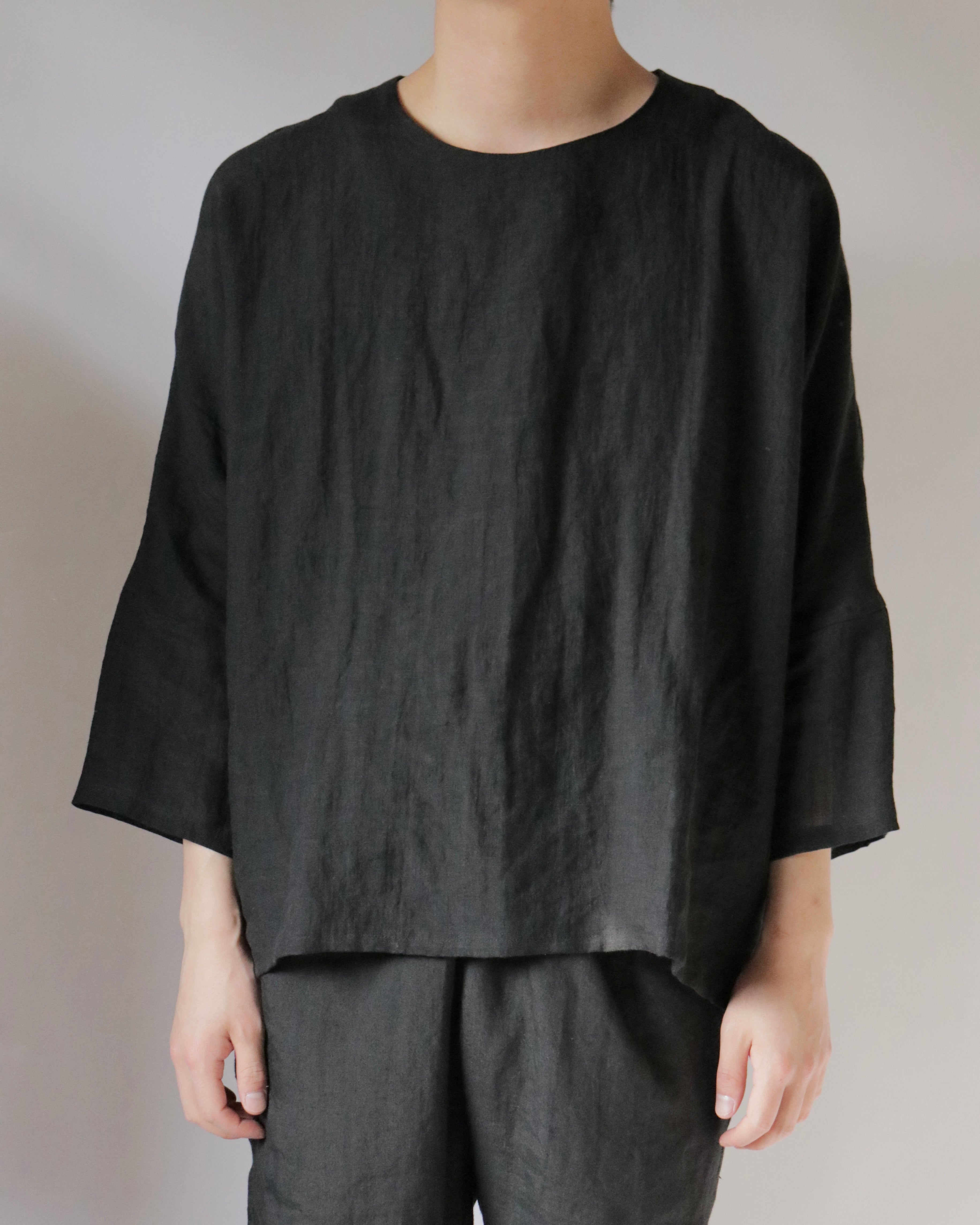 Linen lawn dolman sleeve shirt