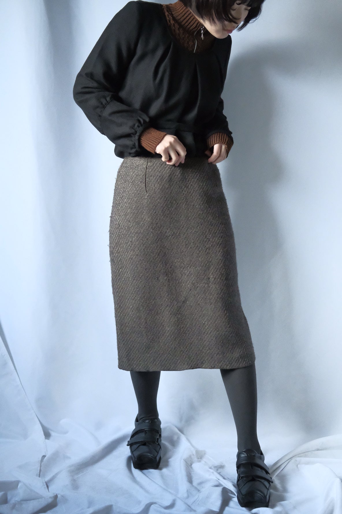 KRIZIA POI  Wool cocoon skirt