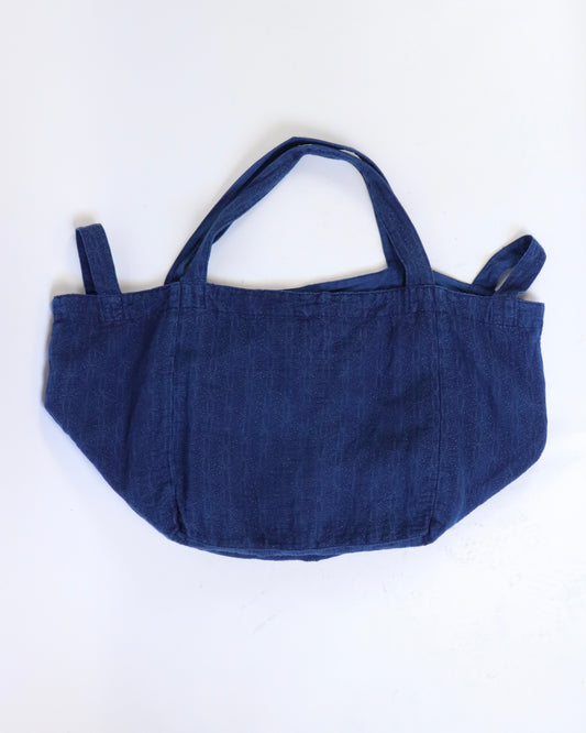 Flower of Sashiko tote / Ryukyu Indigo