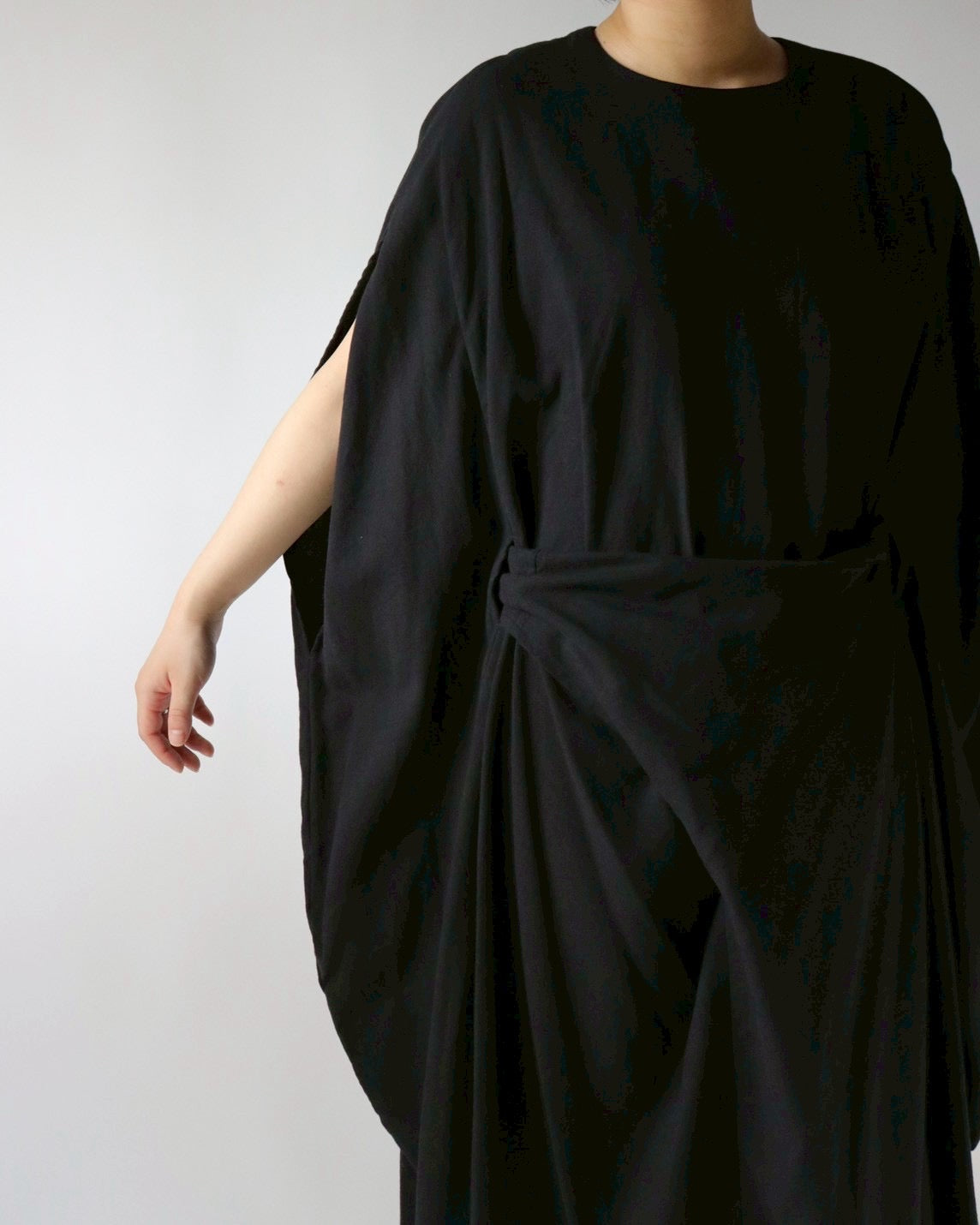 Cotton cashmere circle wrapped dress