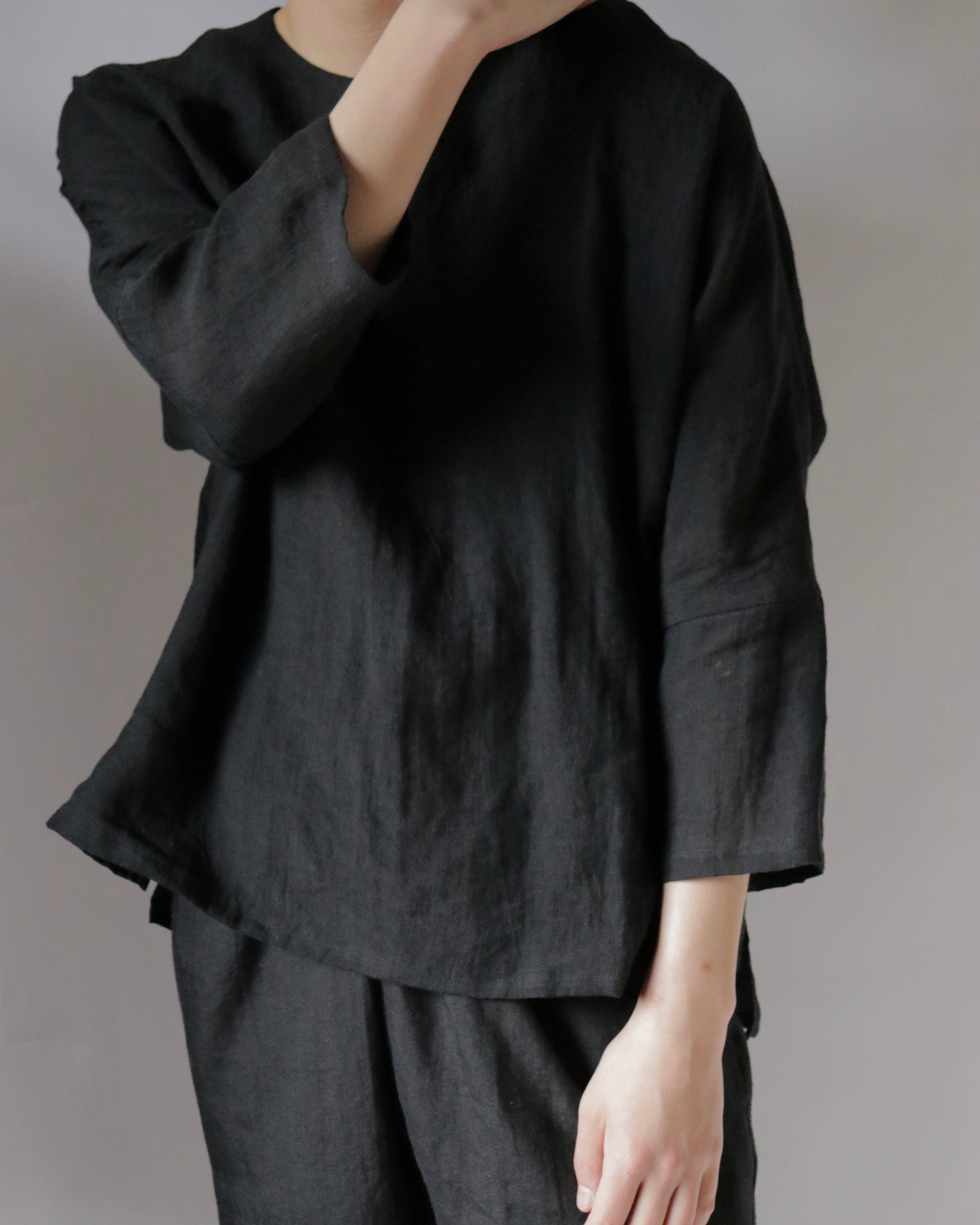 Linen lawn dolman sleeve shirt