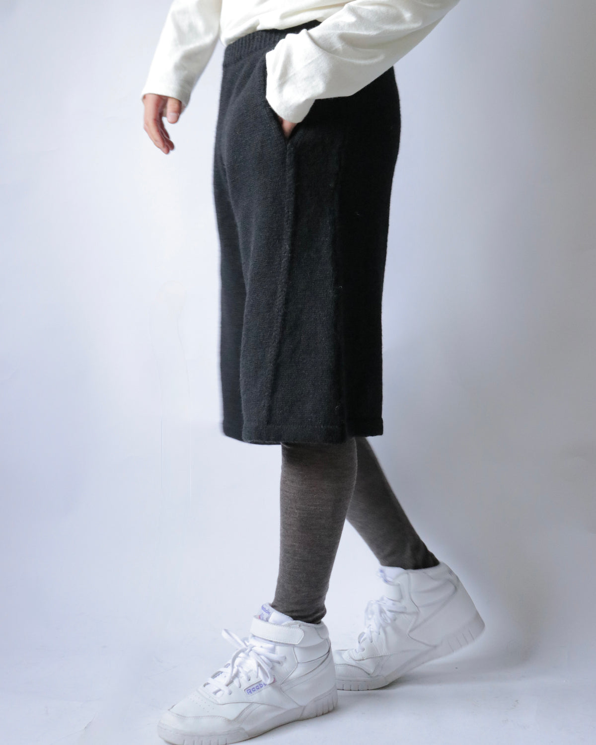 E RT / Shetland Short Sweat Pants (Exclusive) / Black