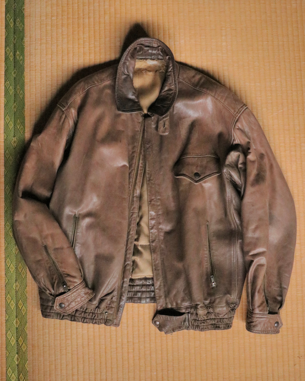 80s GIORGIO ARMANI leather flight jacket