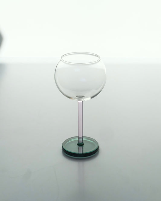 BILBOQUET WINE GLASS / Pink & Evergreen