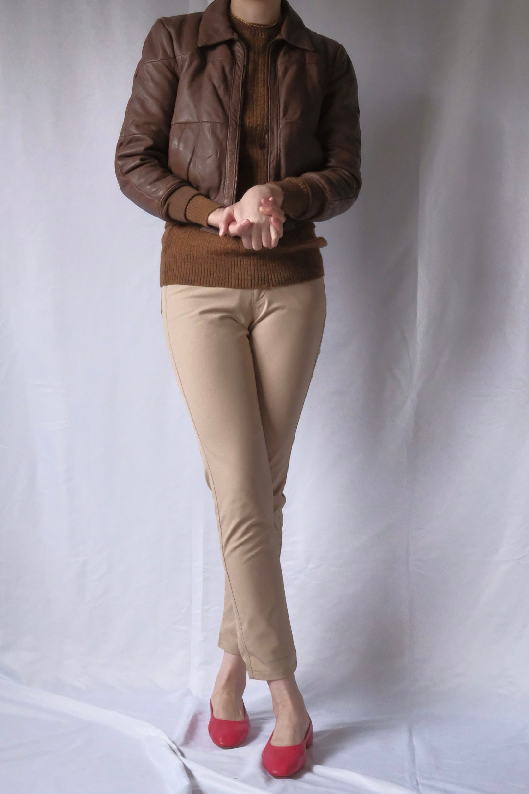 70s Real leather short blouson