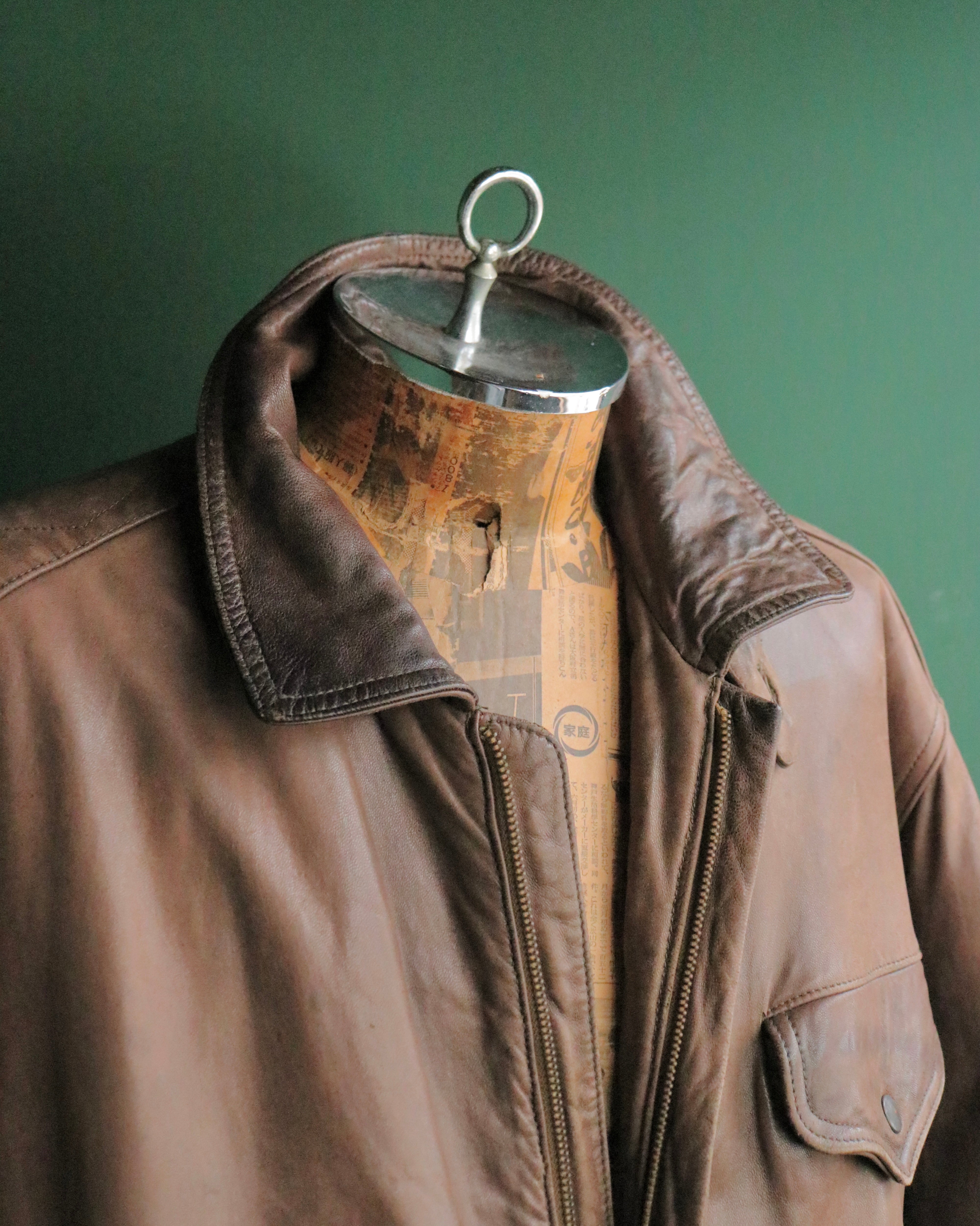 80s GIORGIO ARMANI leather flight jacket