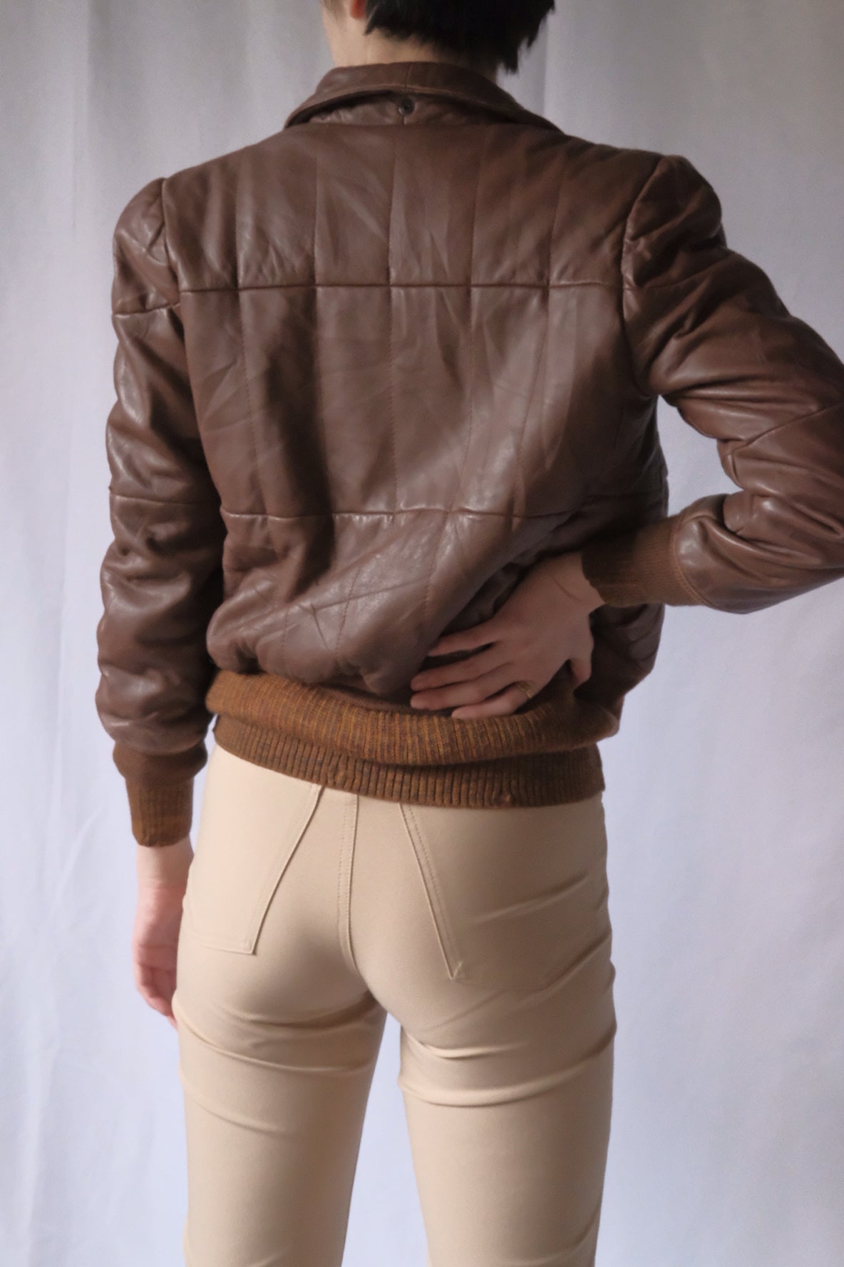 70s Real leather short blouson