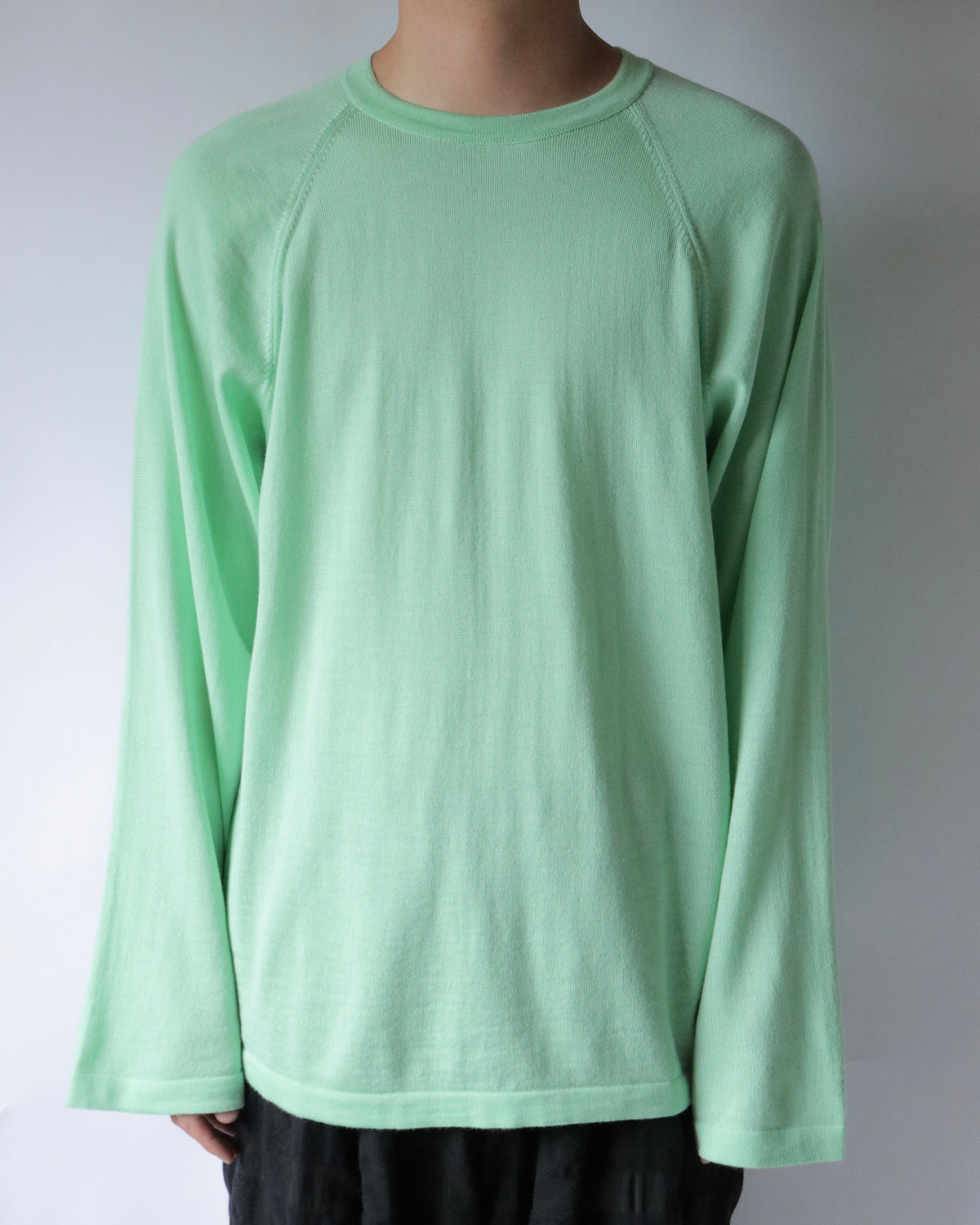 E RT / Merino long sleeve tee / Light Green