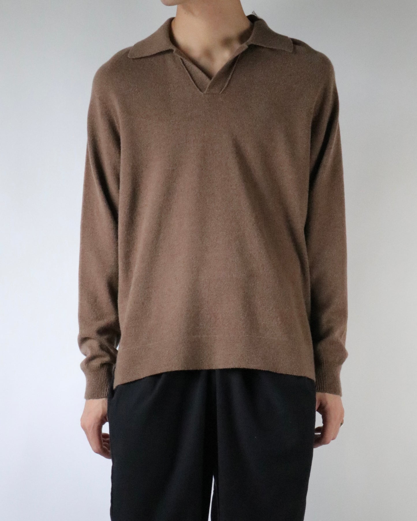 Cashmere polo sweter