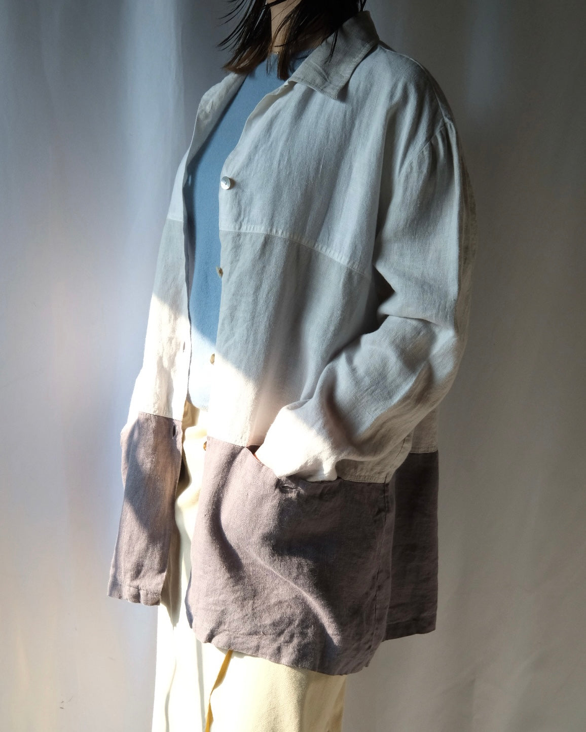 Euro linen three panel jacket