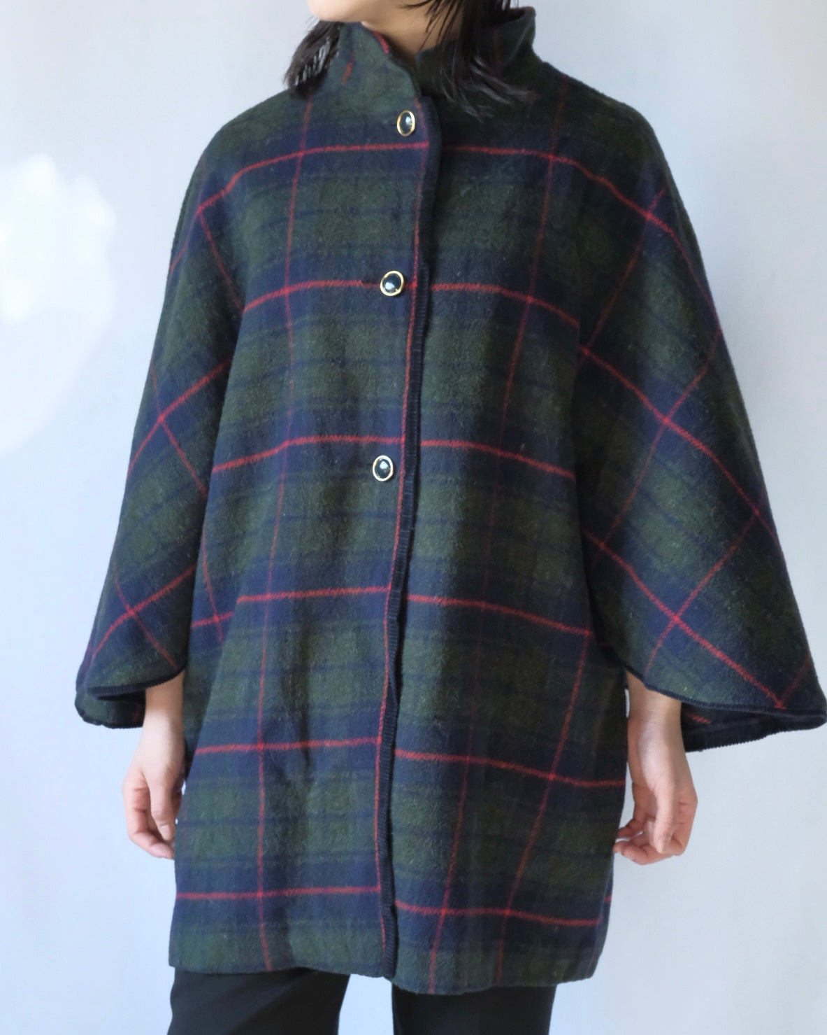 "CONFEZIONI" fossombrone Italian check poncho