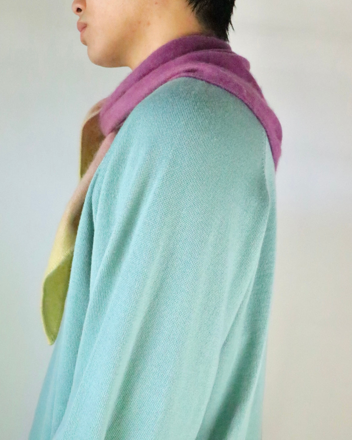 TRIANGLE SCARF Dip-Dye/Purple-Olive Oil