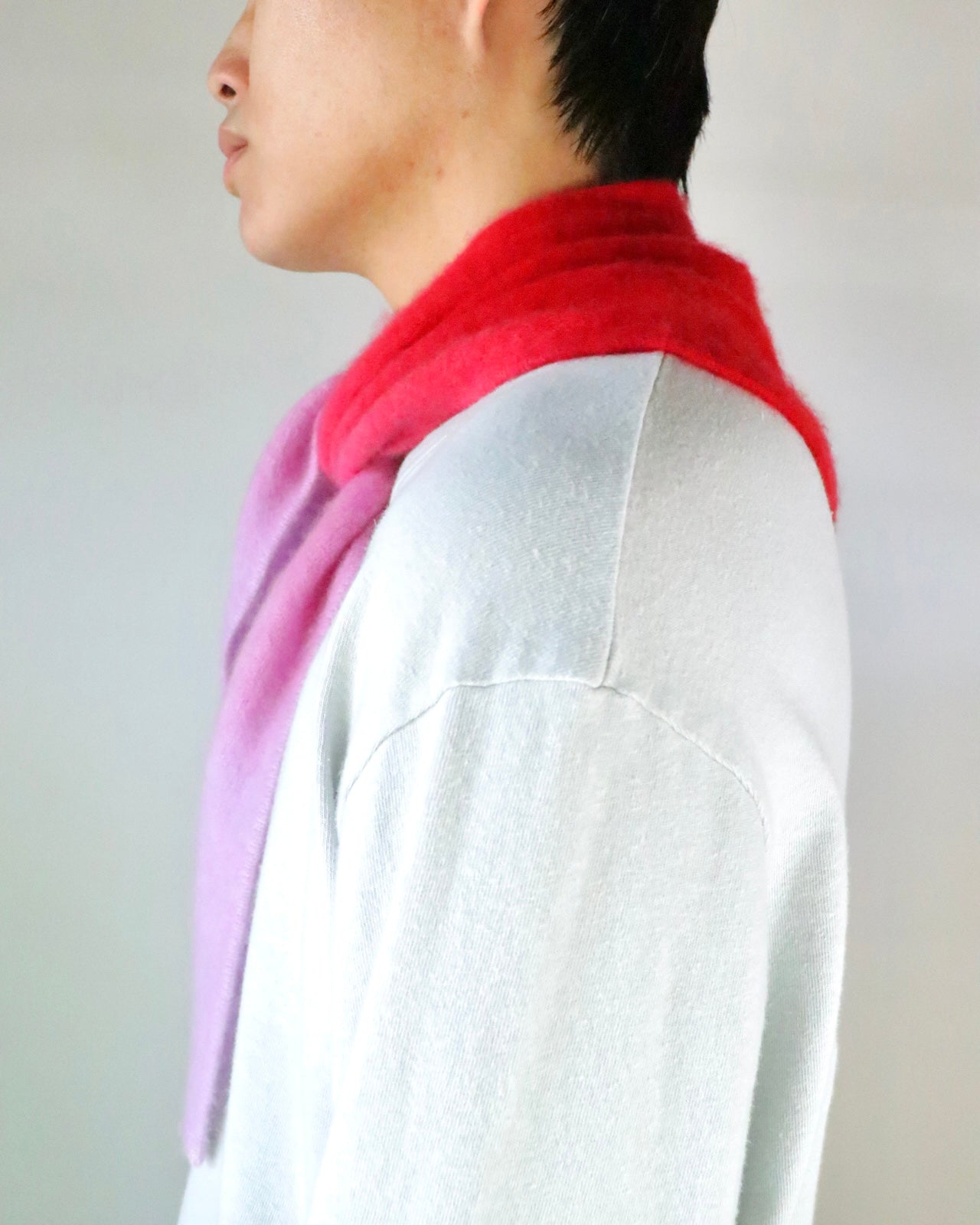 TRIANGLE SCARF Dip-Dye/Red-Lila