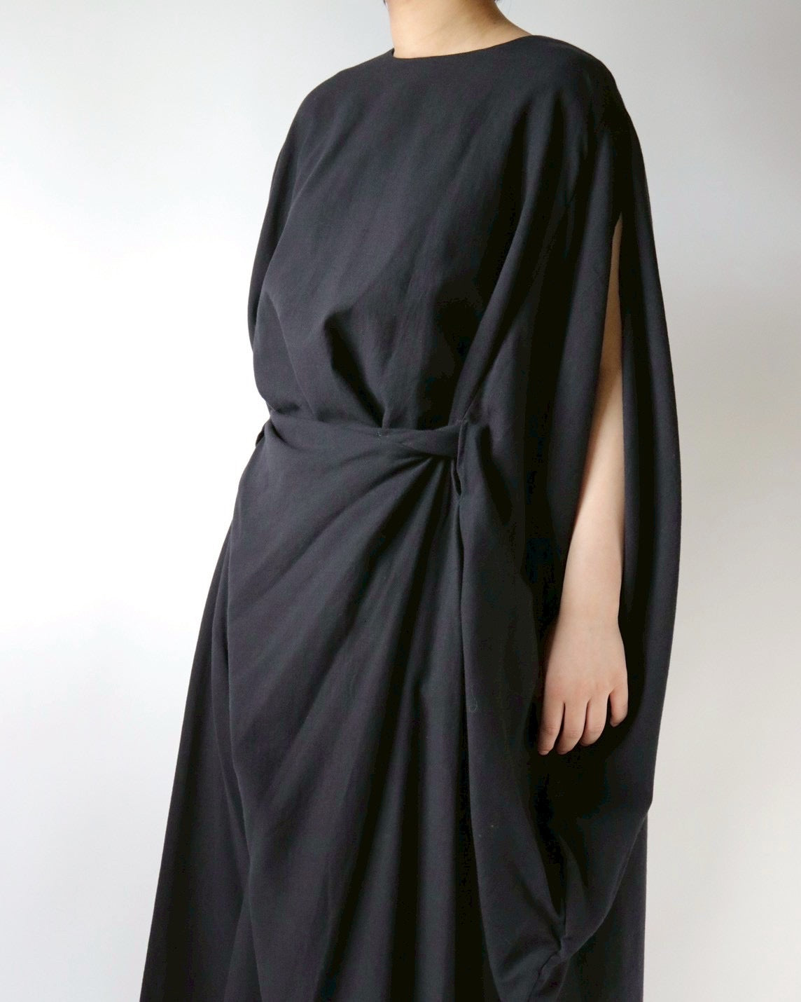 Cotton cashmere circle wrapped dress