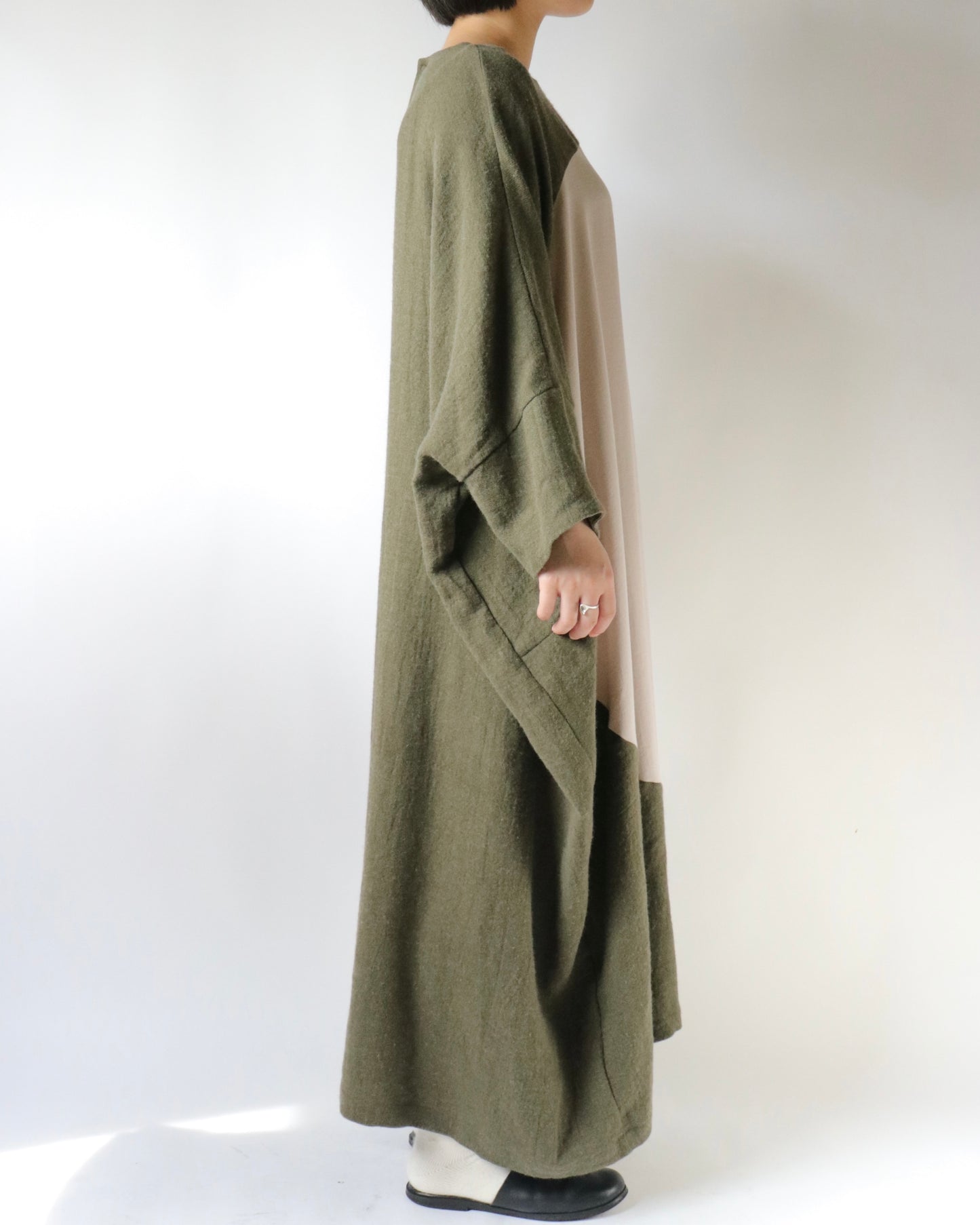 Linen wool and Cotton cashmer □○ dress