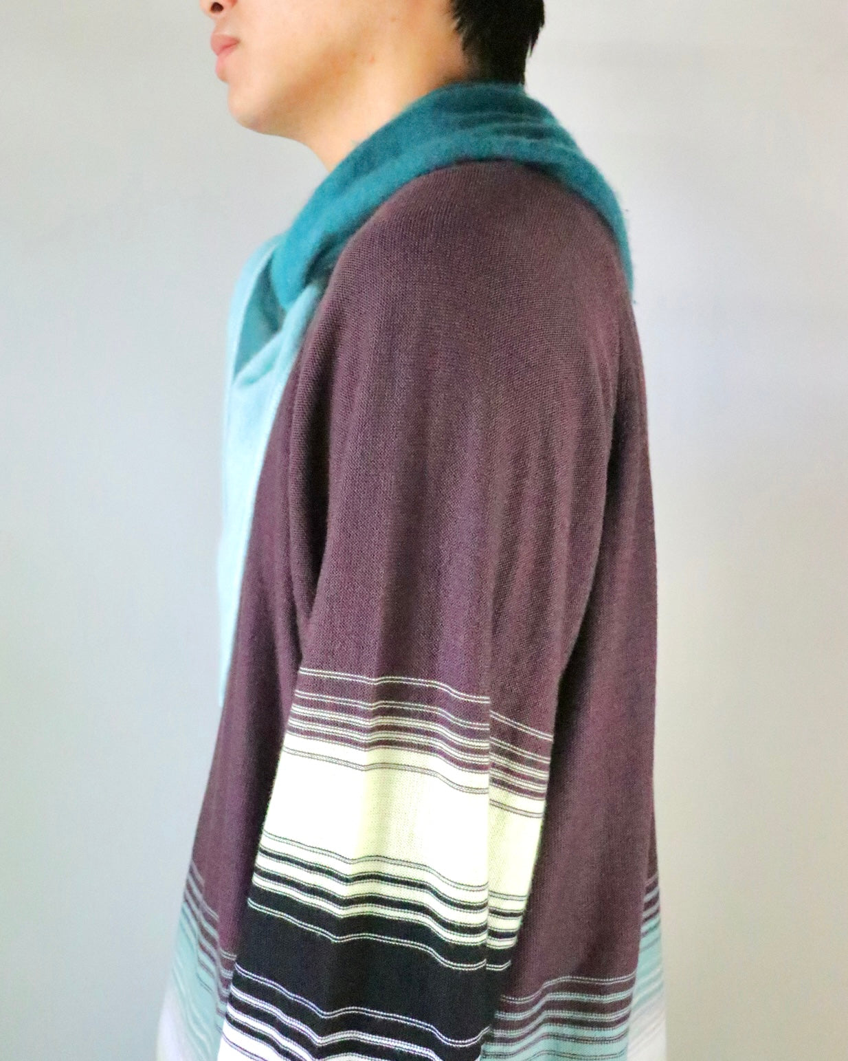 TRIANGLE SCARF Dip-Dye/Deep Teal-Sky