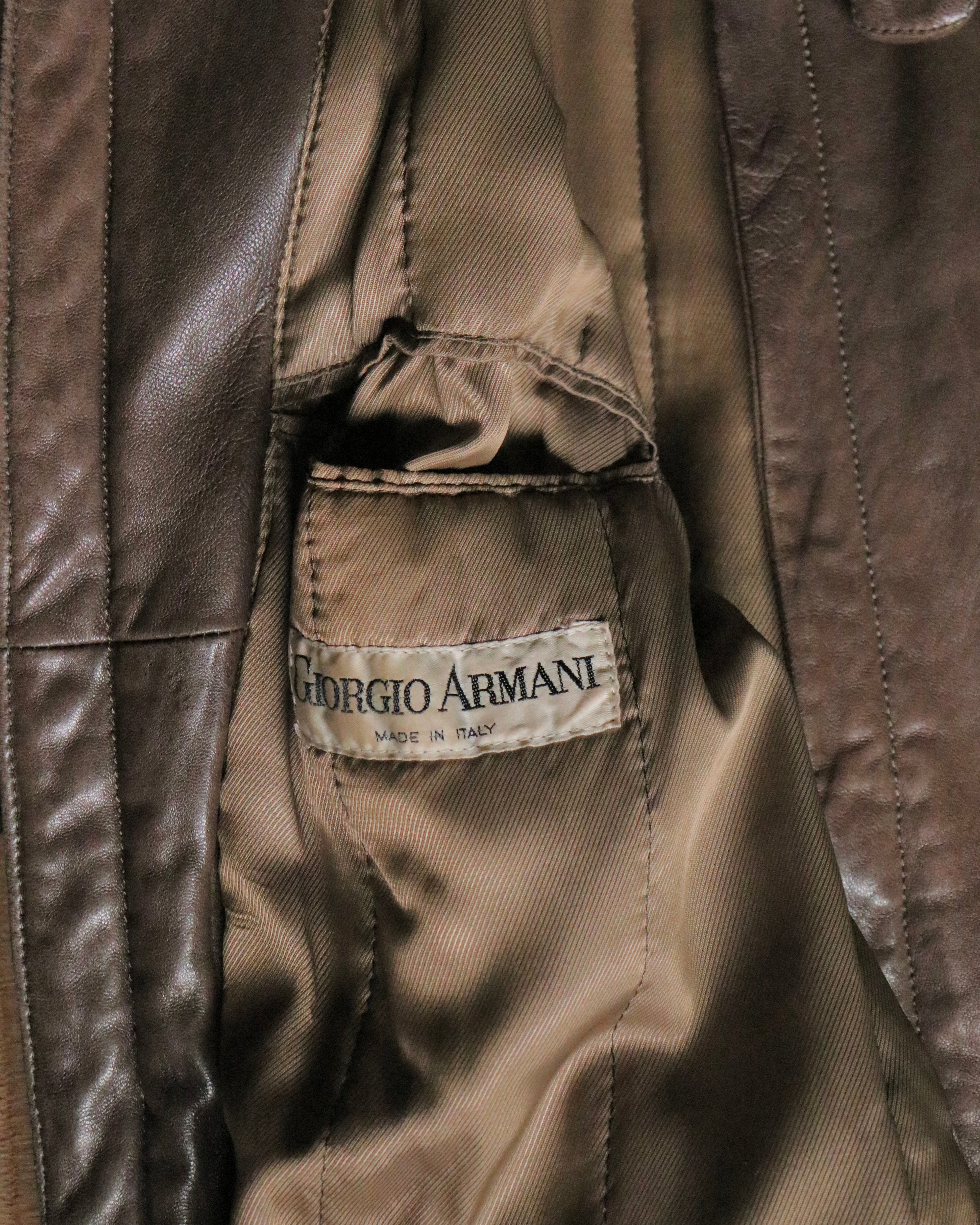 80s GIORGIO ARMANI leather flight jacket