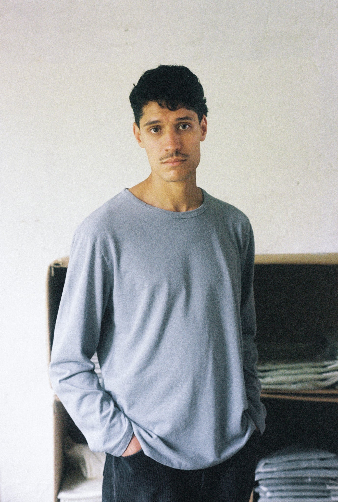 The Long Sleeve T-Shirt in Blue Stone