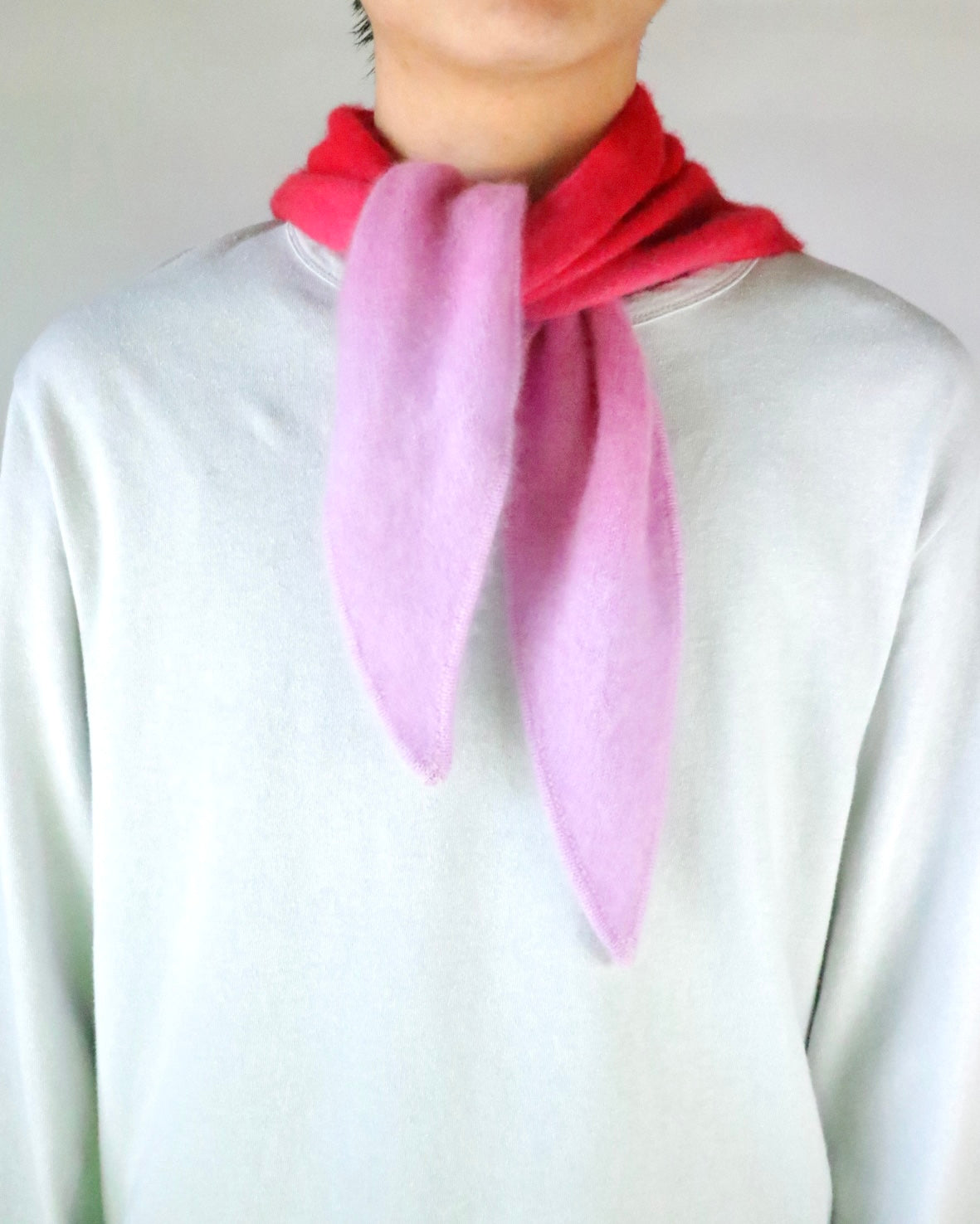 TRIANGLE SCARF Dip-Dye/Red-Lila