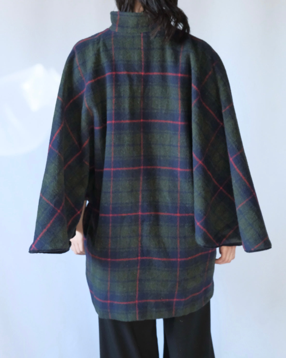 "CONFEZIONI" fossombrone Italian check poncho