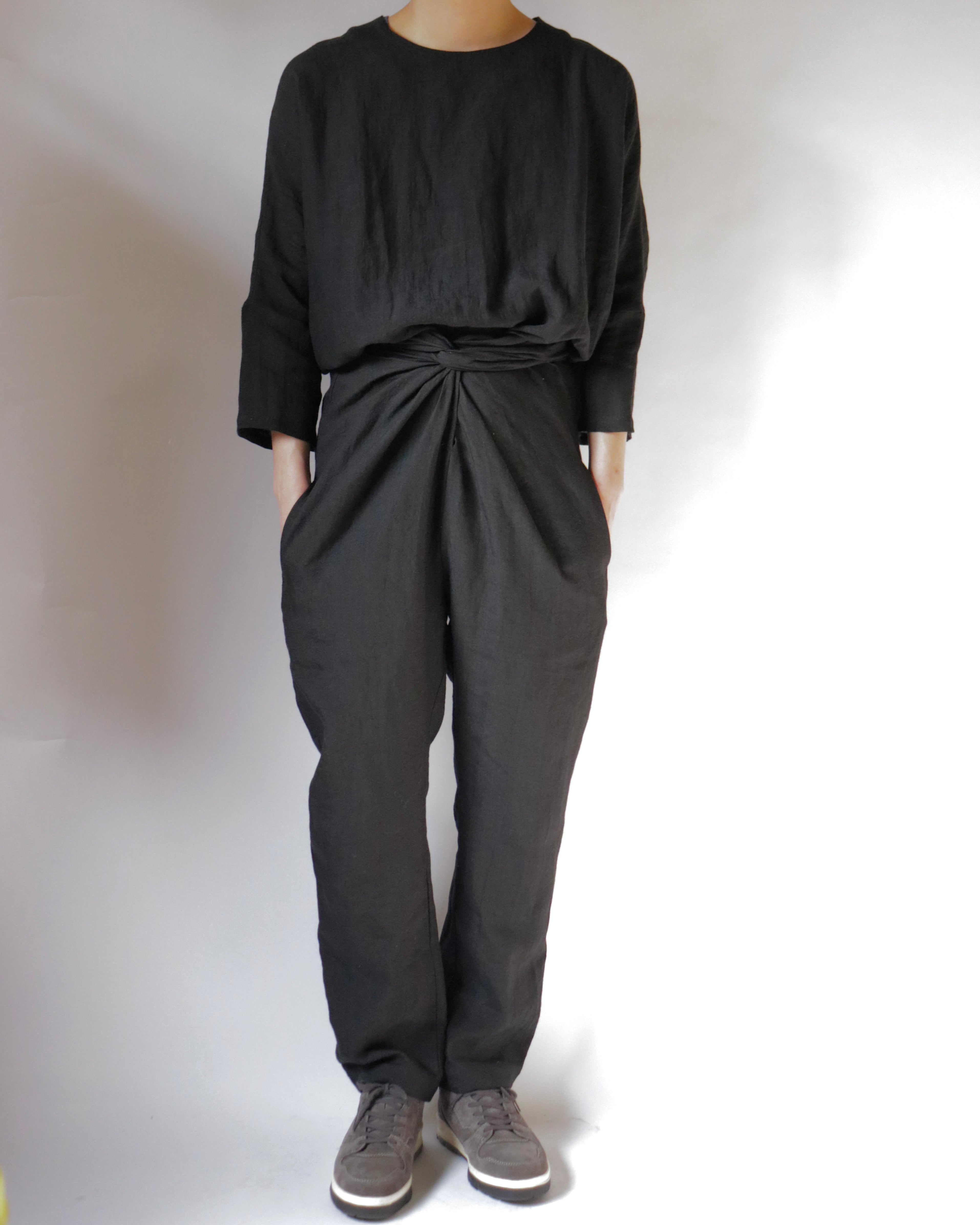 Linen lawn dolman sleeve shirt