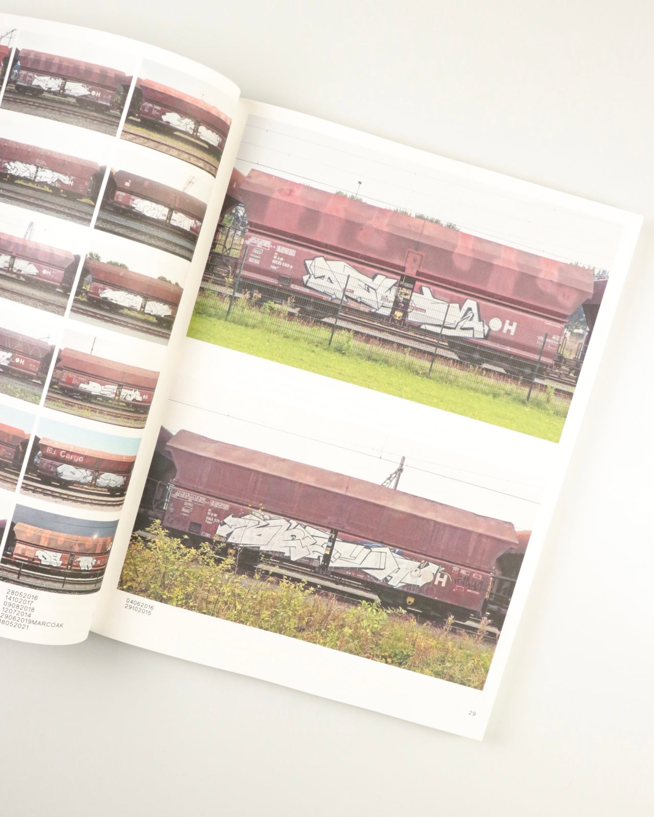 Boris Tellegen: 121/183, 761 photos of red-brown steel freight wagons with a painting on the side
