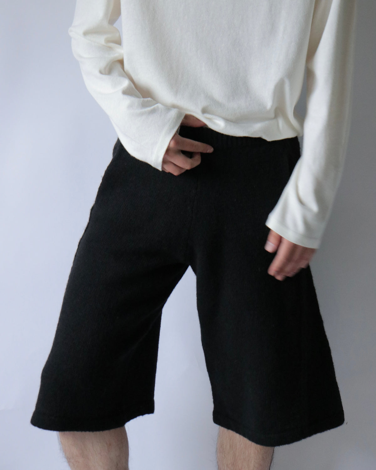 E RT / Shetland Short Sweat Pants (Exclusive) / Black