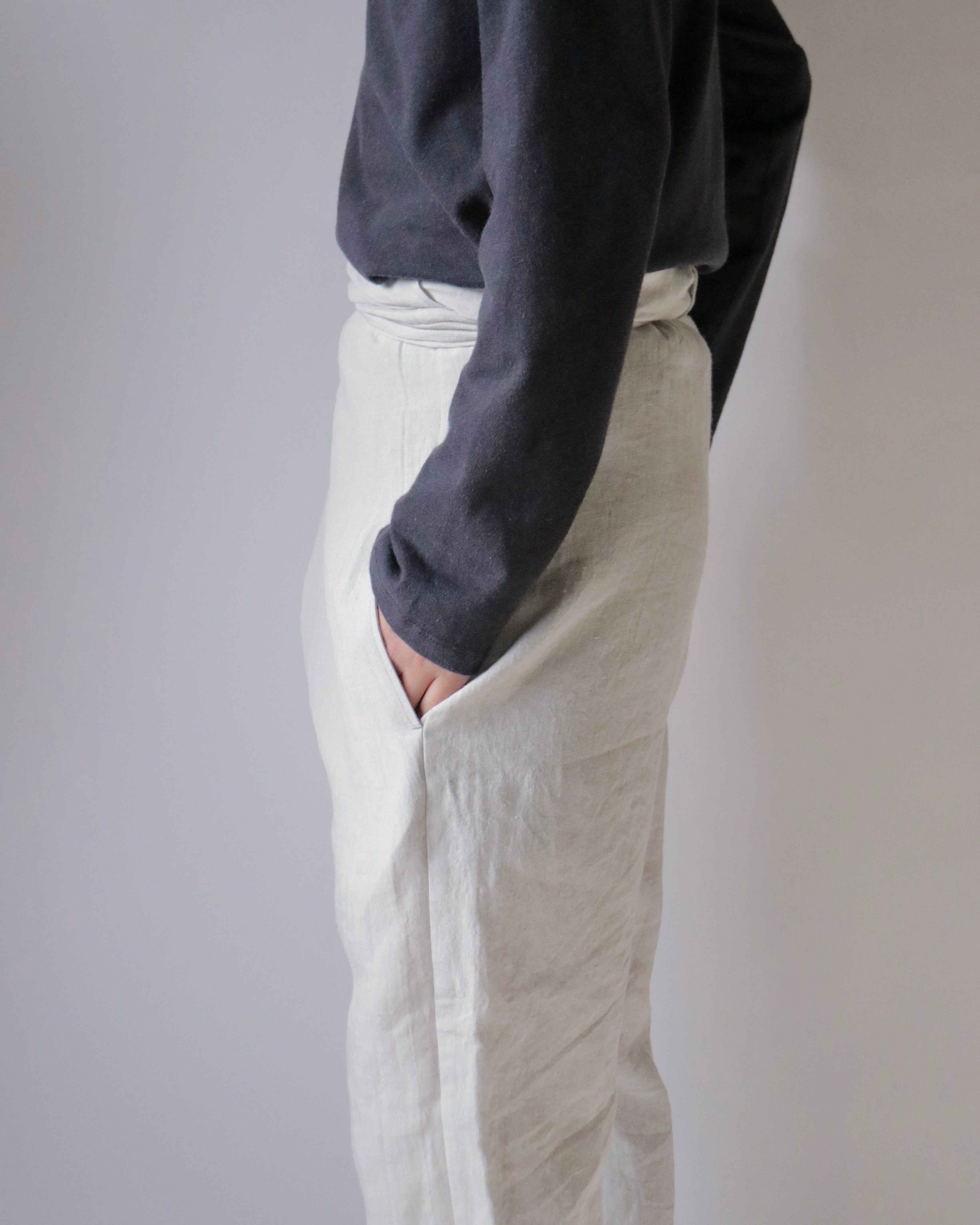 Linen sheeting wrapped pants