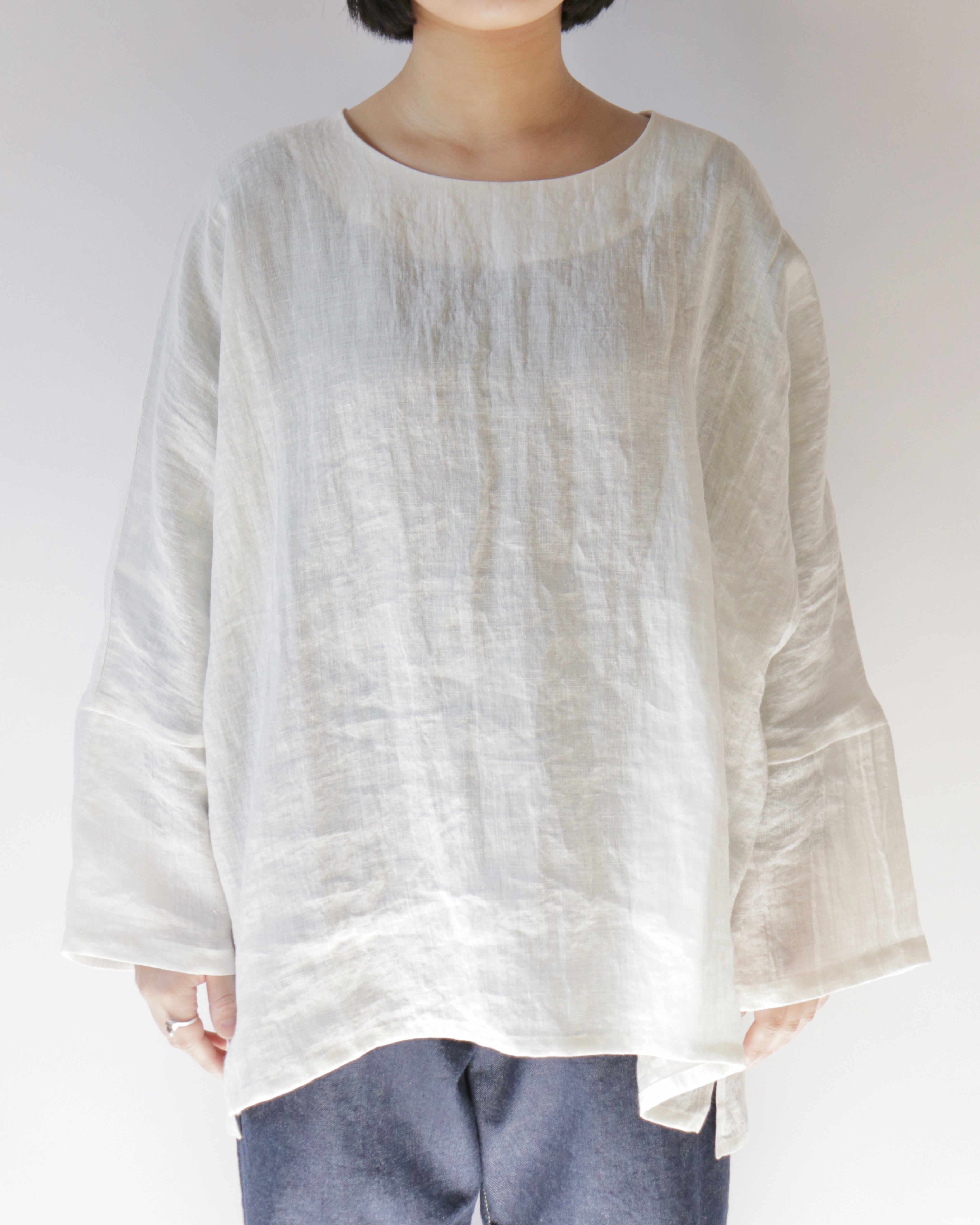 Linen lawn dolman sleeve shirt
